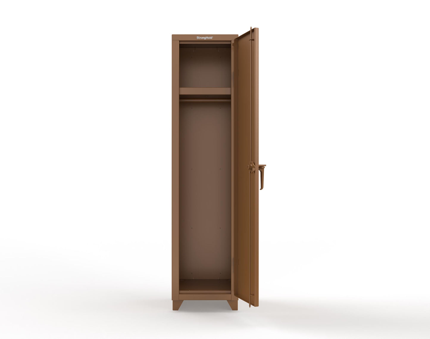 Extra Heavy Duty 14 GA Singler-Tier Locker with Shelf and Hanger Rod, 1 Compartment - 18 in. W x 18 in. D x 75 in. H - 1.66-1D-18-1T-L-8008