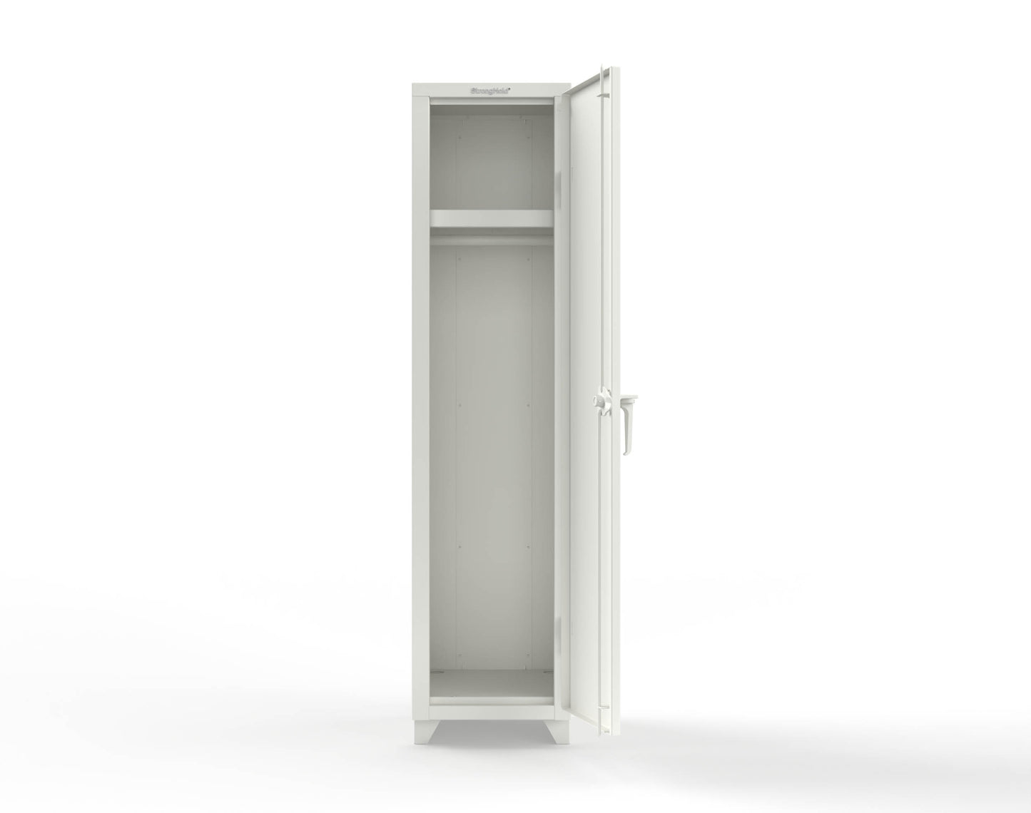 Extra Heavy Duty 14 GA Singler-Tier Locker with Shelf and Hanger Rod, 1 Compartment - 18 in. W x 18 in. D x 75 in. H - 1.66-1D-18-1T-L-9003