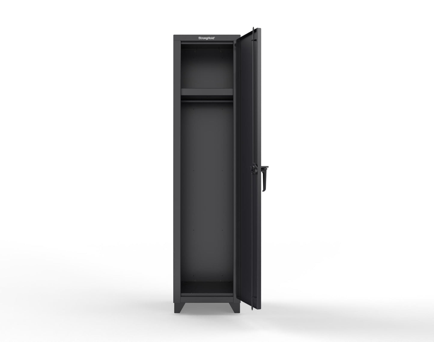 Extra Heavy Duty 14 GA Singler-Tier Locker with Shelf and Hanger Rod, 1 Compartment - 18 in. W x 18 in. D x 75 in. H - 1.66-1D-18-1T-L-9005