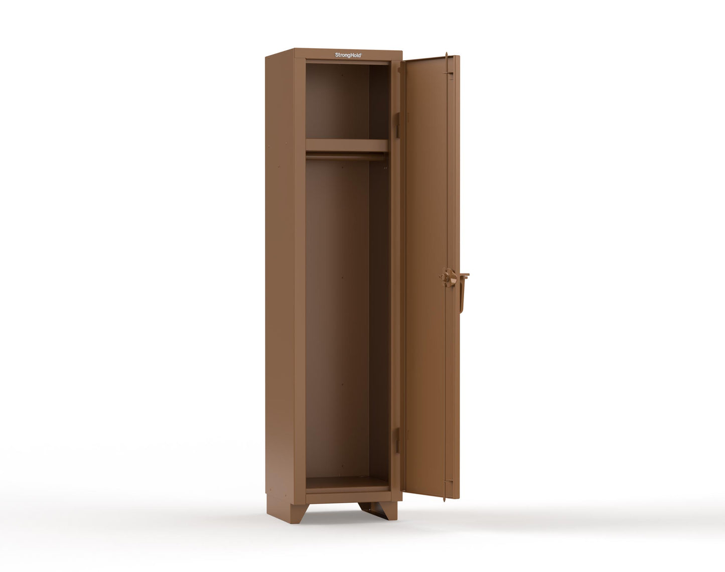 Extra Heavy Duty 14 GA Singler-Tier Locker with Shelf and Hanger Rod, 1 Compartment - 18 in. W x 18 in. D x 75 in. H - 1.66-1D-18-1T-L-8008
