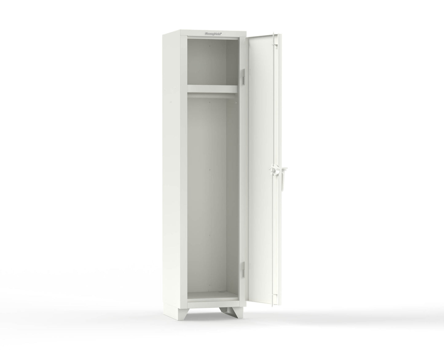 Extra Heavy Duty 14 GA Singler-Tier Locker with Shelf and Hanger Rod, 1 Compartment - 18 in. W x 18 in. D x 75 in. H - 1.66-1D-18-1T-L-9003