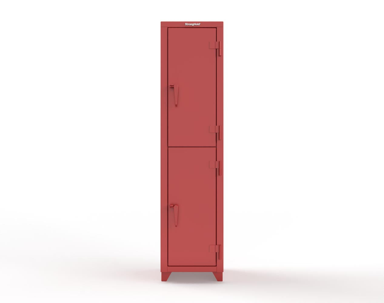 Extra Heavy Duty 14 GA Double-Tier Locker, 2 Compartments - 18 in. W x 18 in. D x 75 in. H - 1.66-2D-18-2T-L-3001