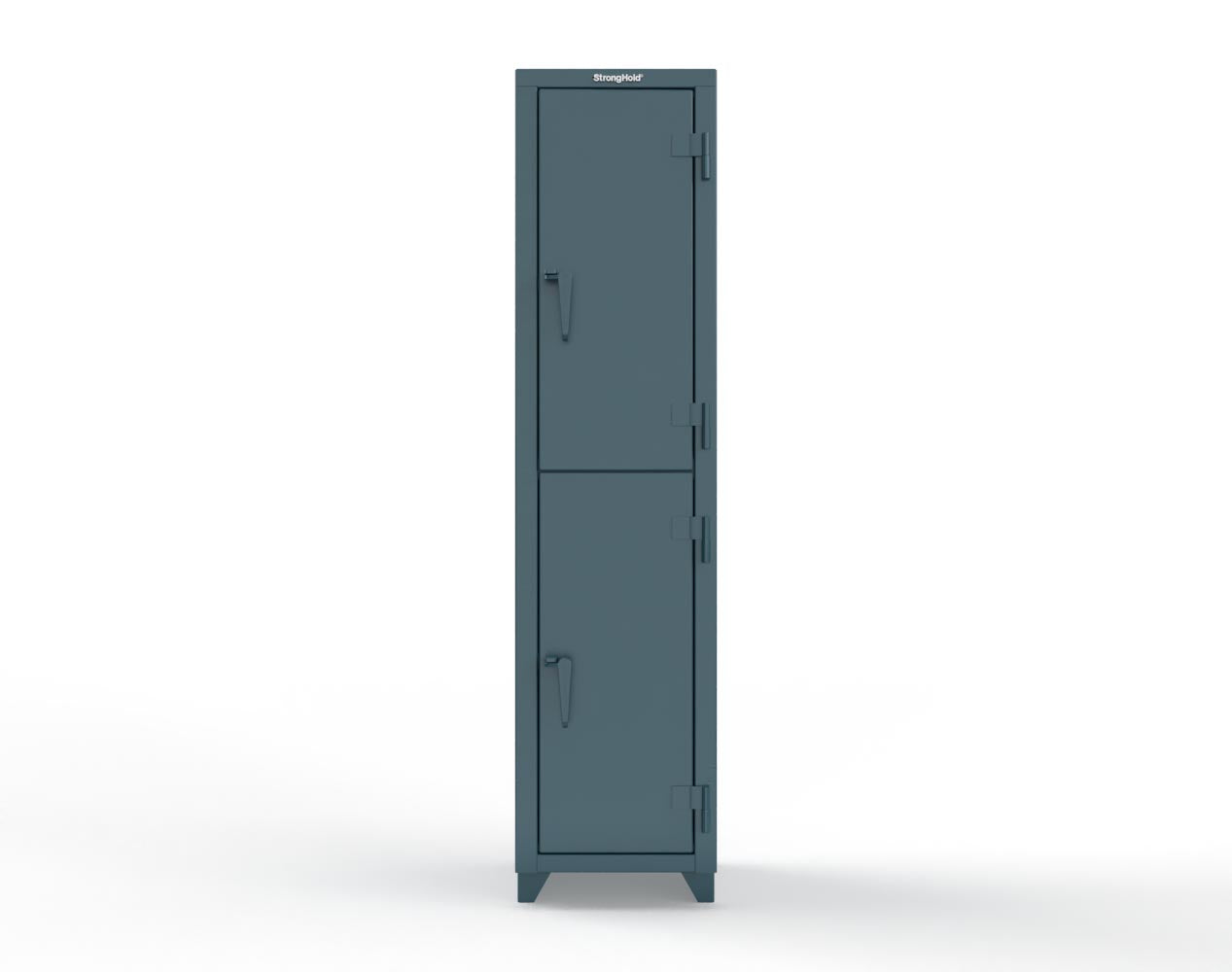 Extra Heavy Duty 14 GA Double-Tier Locker, 2 Compartments - 18 in. W x 18 in. D x 75 in. H - 1.66-2D-18-2T-L-5001