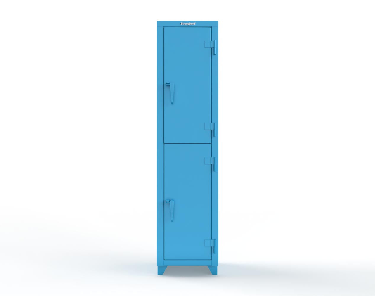 Extra Heavy Duty 14 GA Double-Tier Locker, 2 Compartments - 18 in. W x 18 in. D x 75 in. H - 1.66-2D-18-2T-L-5012