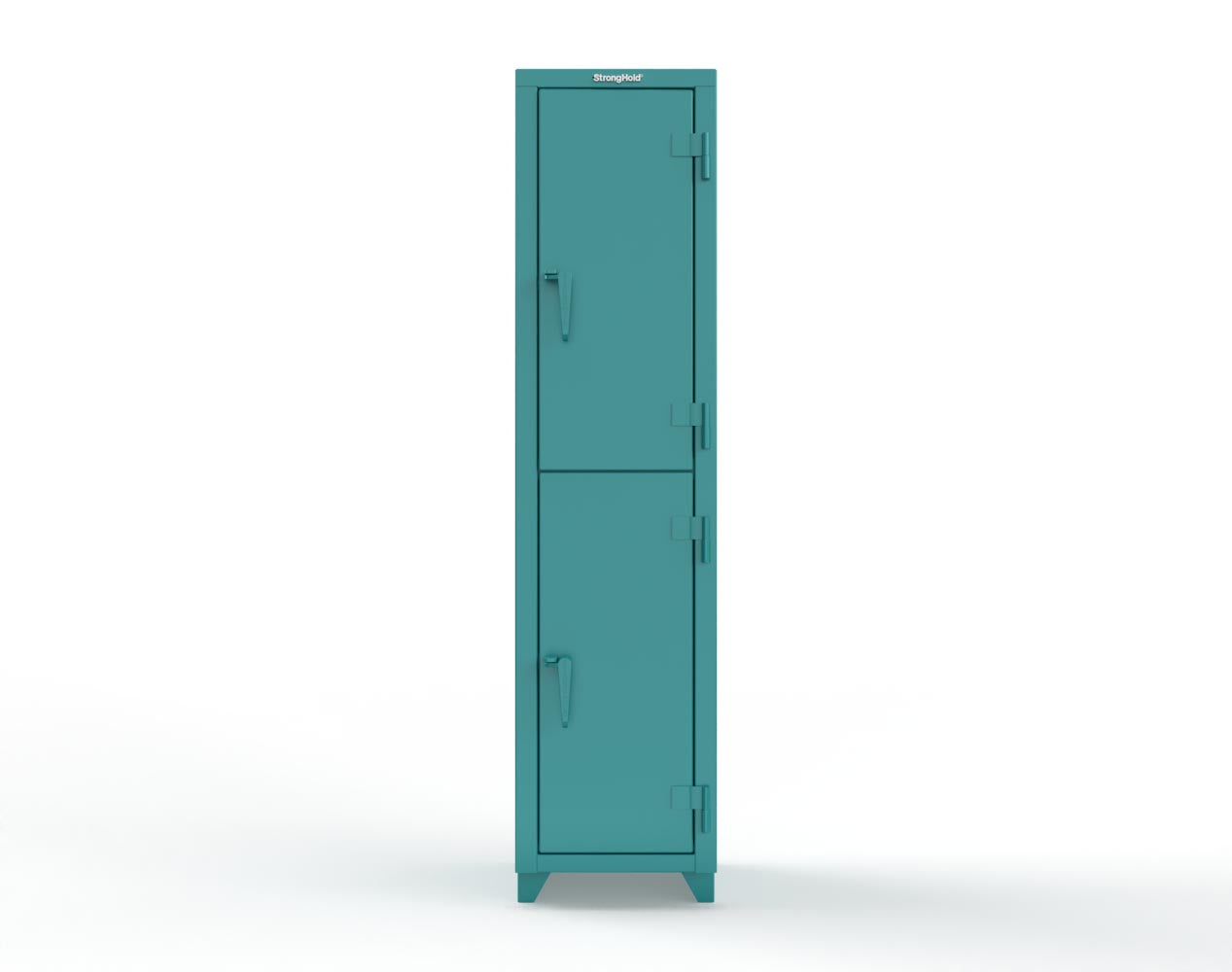 Extra Heavy Duty 14 GA Double-Tier Locker, 2 Compartments - 18 in. W x 18 in. D x 75 in. H - 1.66-2D-18-2T-L-5021