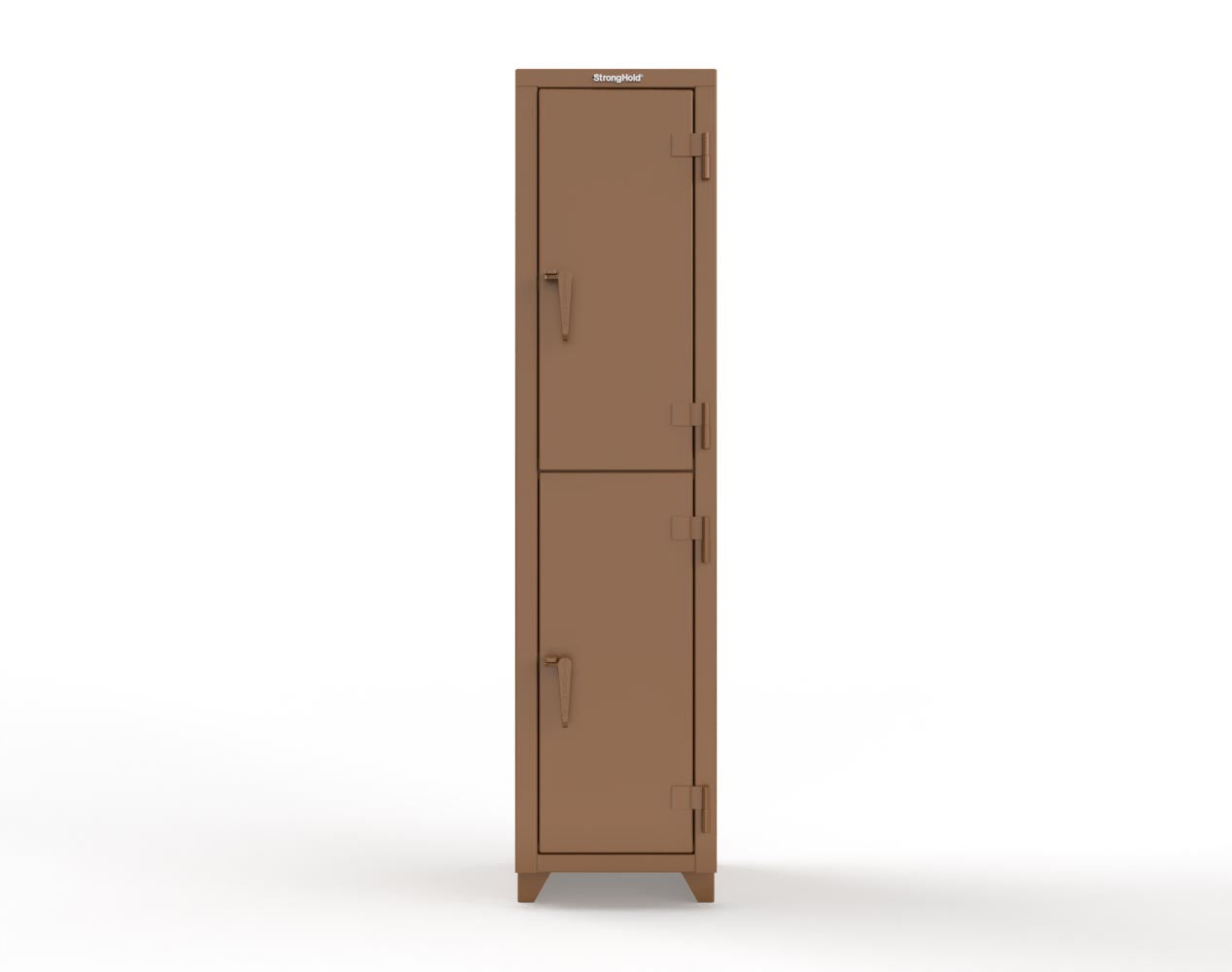 Extra Heavy Duty 14 GA Double-Tier Locker, 2 Compartments - 18 in. W x 18 in. D x 75 in. H - 1.66-2D-18-2T-L-8008