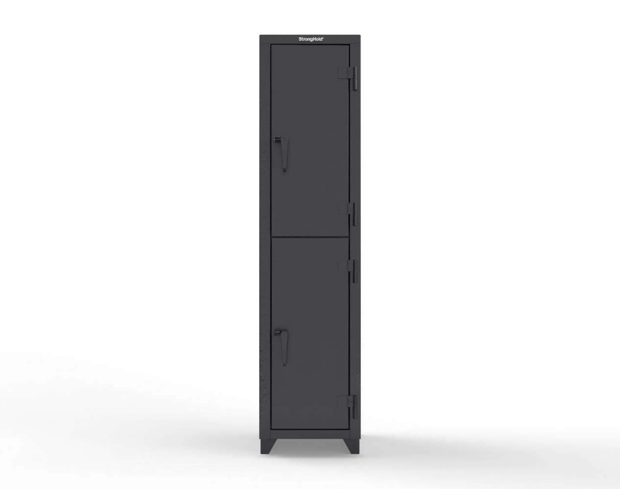 Extra Heavy Duty 14 GA Double-Tier Locker, 2 Compartments - 18 in. W x 18 in. D x 75 in. H - 1.66-2D-18-2T-L-9005