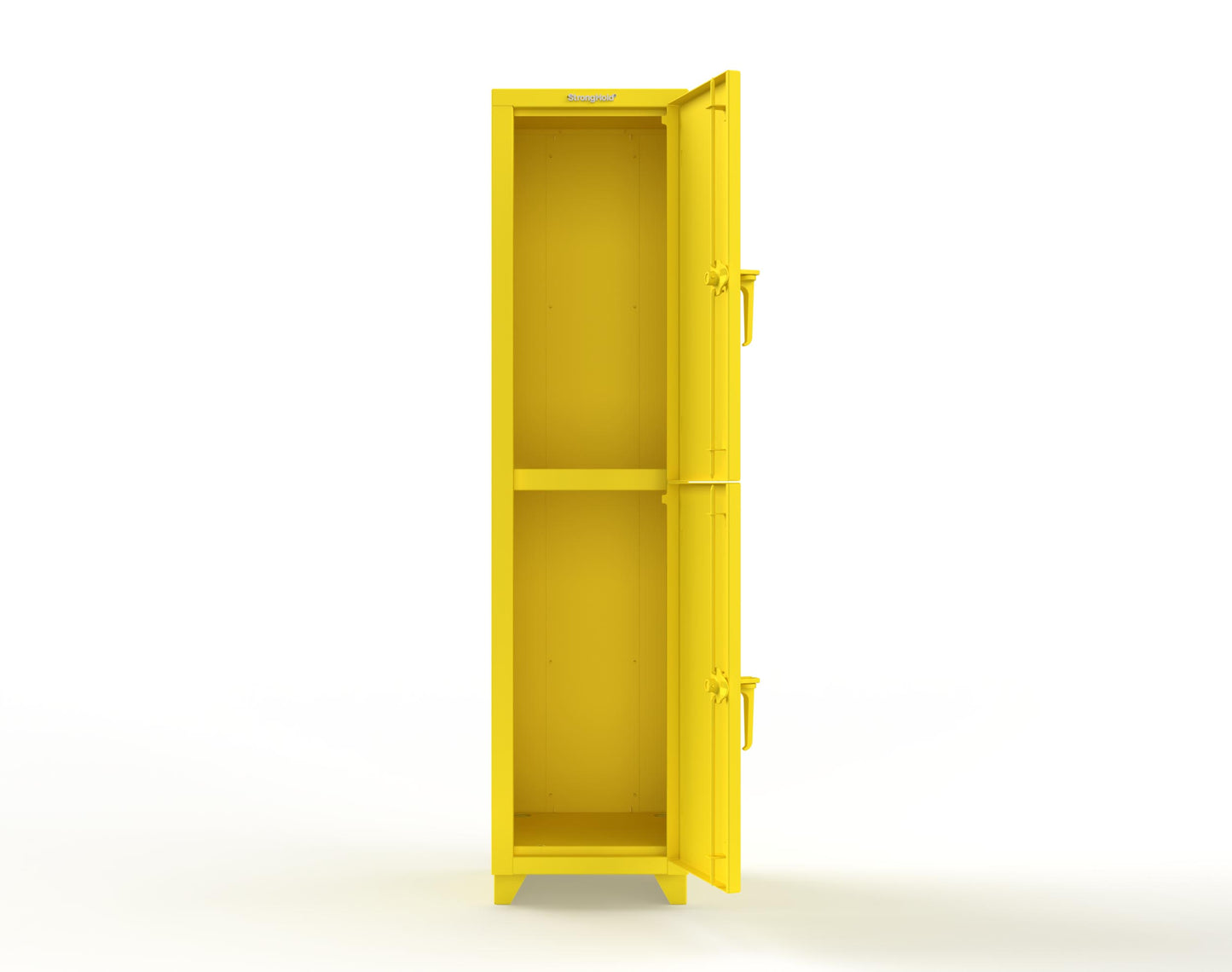 Extra Heavy Duty 14 GA Double-Tier Locker, 2 Compartments - 18 in. W x 18 in. D x 75 in. H - 1.66-2D-18-2T-L-1021