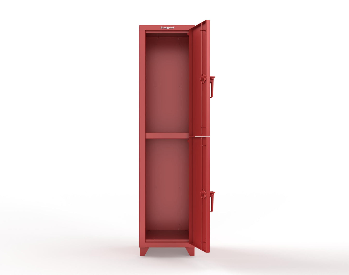 Extra Heavy Duty 14 GA Double-Tier Locker, 2 Compartments - 18 in. W x 18 in. D x 75 in. H - 1.66-2D-18-2T-L-3001