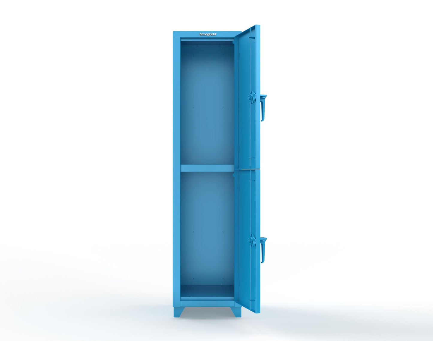 Extra Heavy Duty 14 GA Double-Tier Locker, 2 Compartments - 18 in. W x 18 in. D x 75 in. H - 1.66-2D-18-2T-L-5012