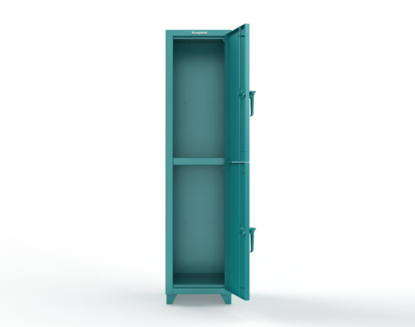 Extra Heavy Duty 14 GA Double-Tier Locker, 2 Compartments - 18 in. W x 18 in. D x 75 in. H - 1.66-2D-18-2T-L-5021