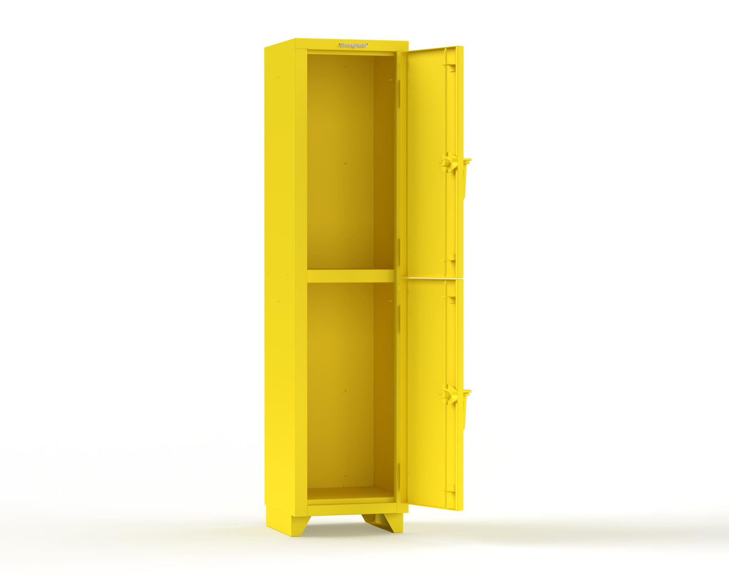Extra Heavy Duty 14 GA Double-Tier Locker, 2 Compartments - 18 in. W x 18 in. D x 75 in. H - 1.66-2D-18-2T-L-1021