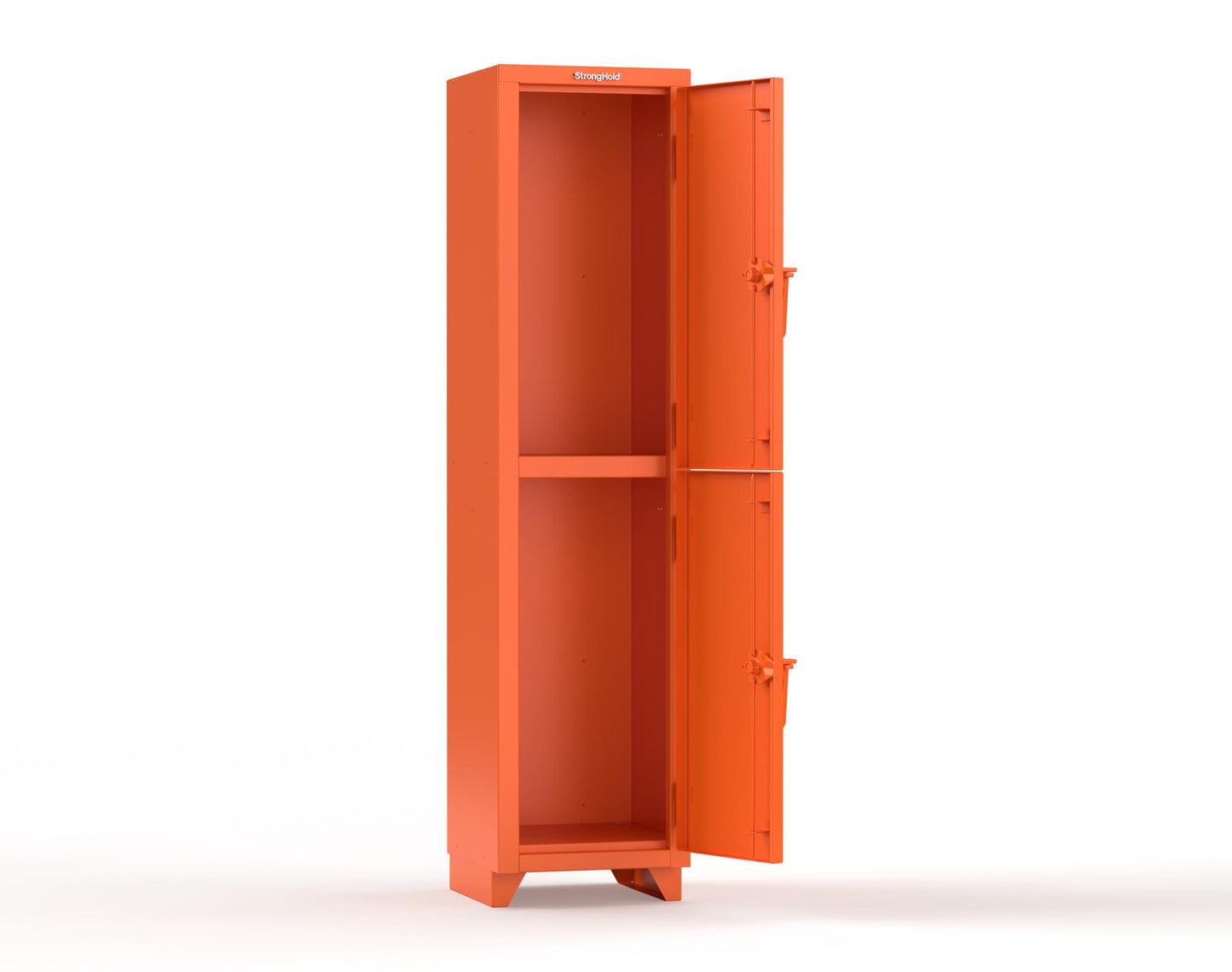 Extra Heavy Duty 14 GA Double-Tier Locker, 2 Compartments - 18 in. W x 18 in. D x 75 in. H - 1.66-2D-18-2T-L-2009