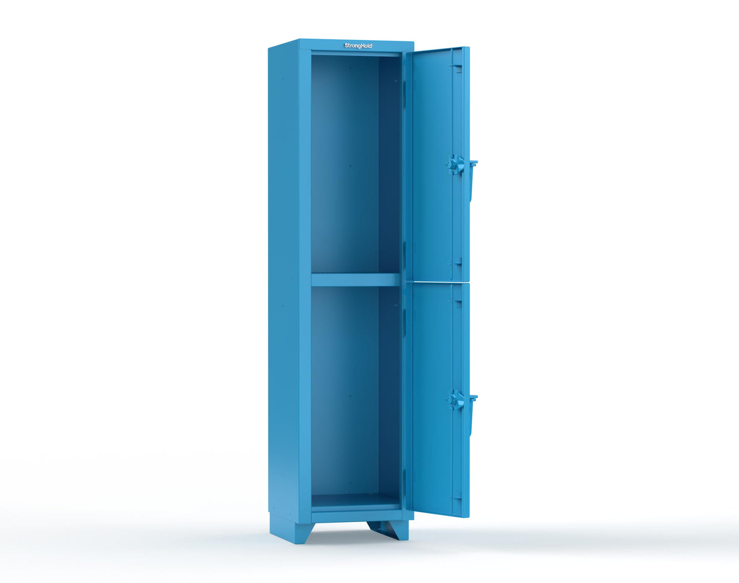 Extra Heavy Duty 14 GA Double-Tier Locker, 2 Compartments - 18 in. W x 18 in. D x 75 in. H - 1.66-2D-18-2T-L-5012