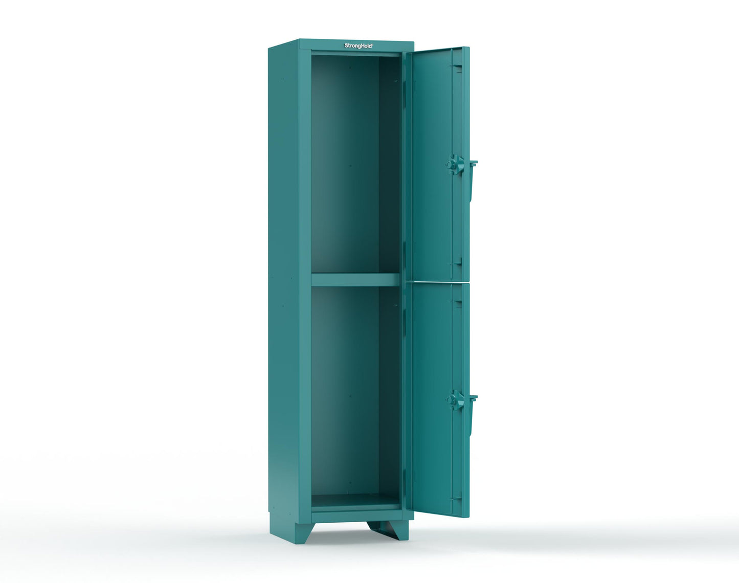 Extra Heavy Duty 14 GA Double-Tier Locker, 2 Compartments - 18 in. W x 18 in. D x 75 in. H - 1.66-2D-18-2T-L-5021