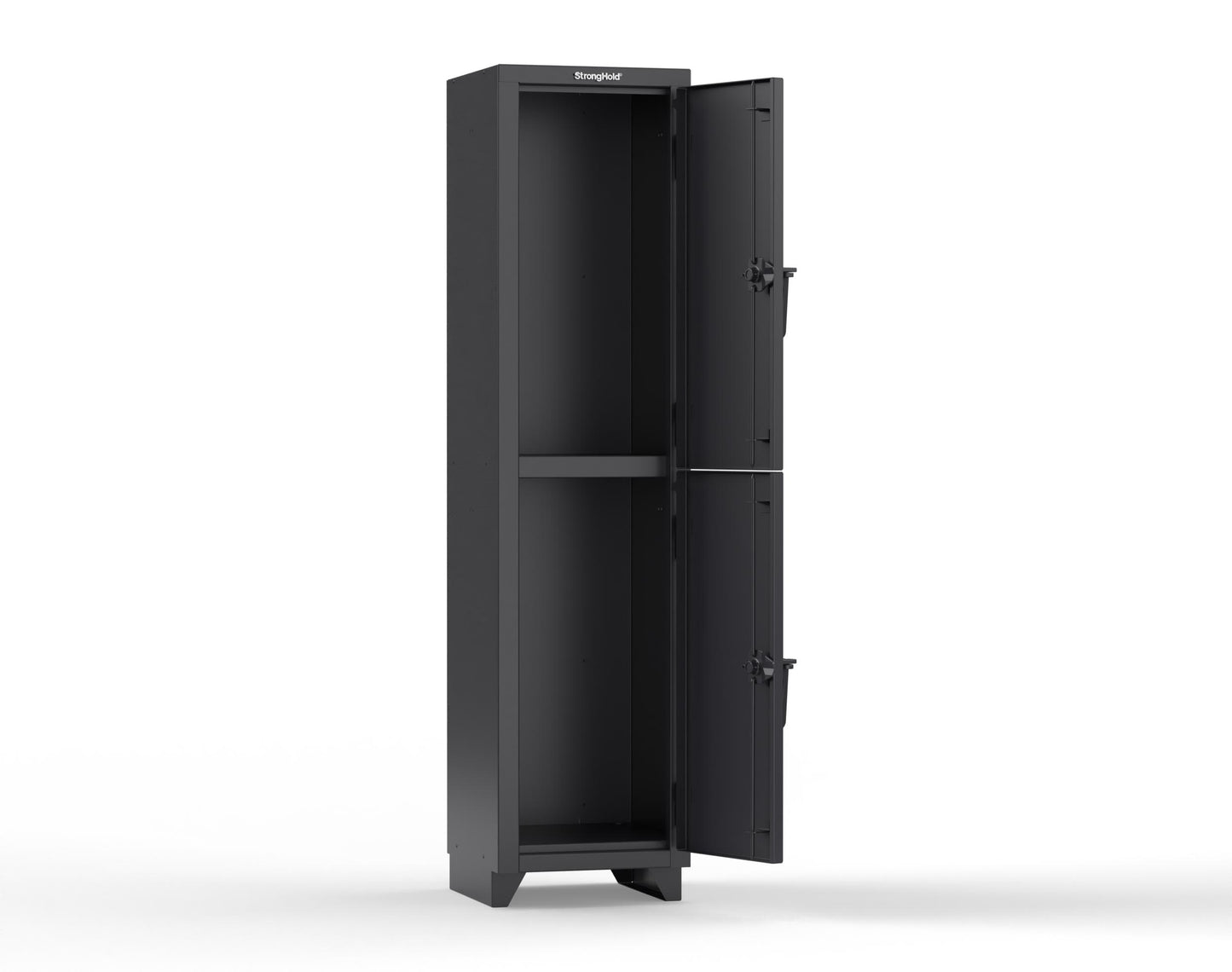 Extra Heavy Duty 14 GA Double-Tier Locker, 2 Compartments - 18 in. W x 18 in. D x 75 in. H - 1.66-2D-18-2T-L-9005