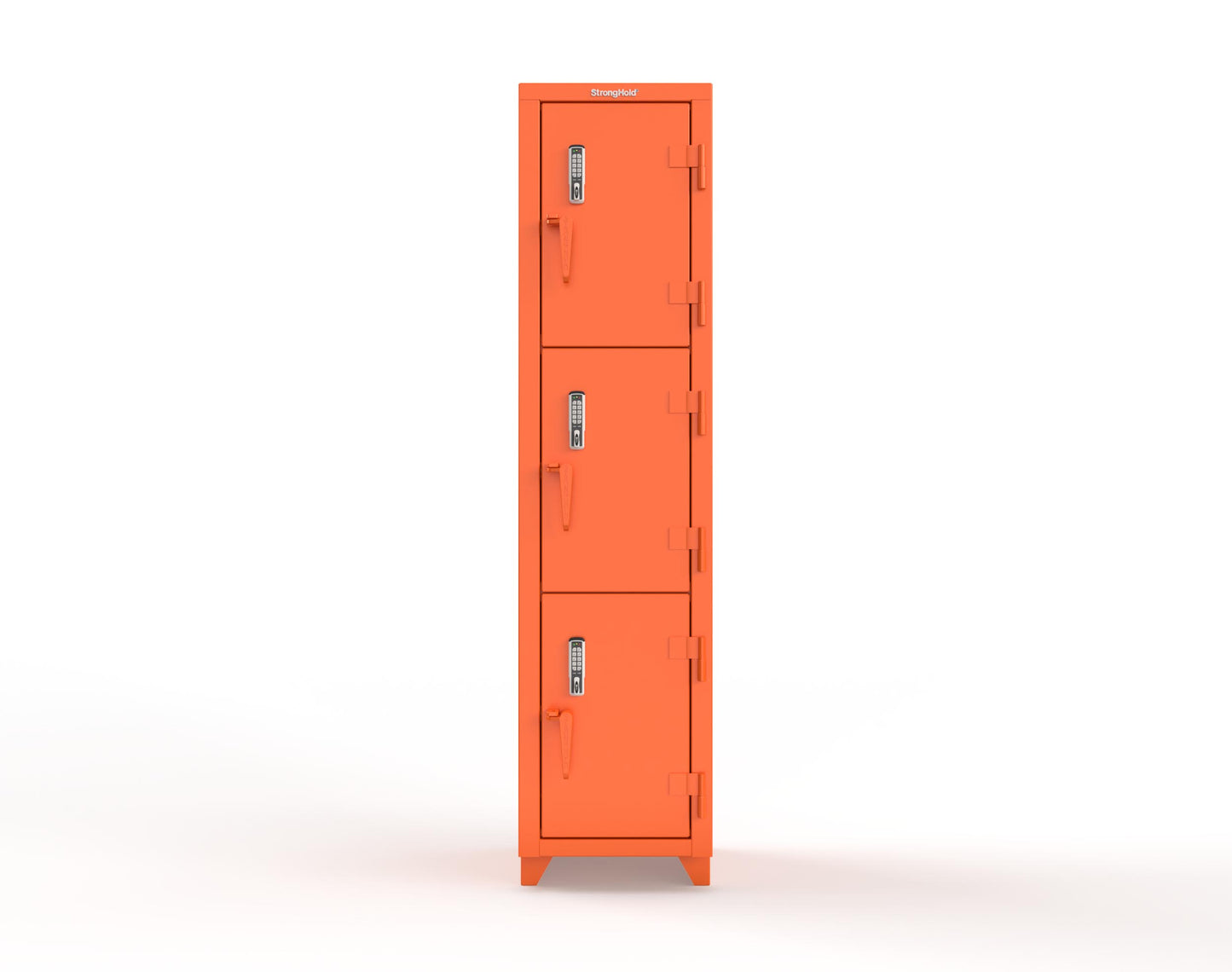 Extra Heavy Duty 14 GA Triple-Tier Locker with Keyless Entry Lock, 3 Compartments – 18 in. W x 18 in. D x 75 in. H - 1.66-3D-18-3T-EK-L-2009