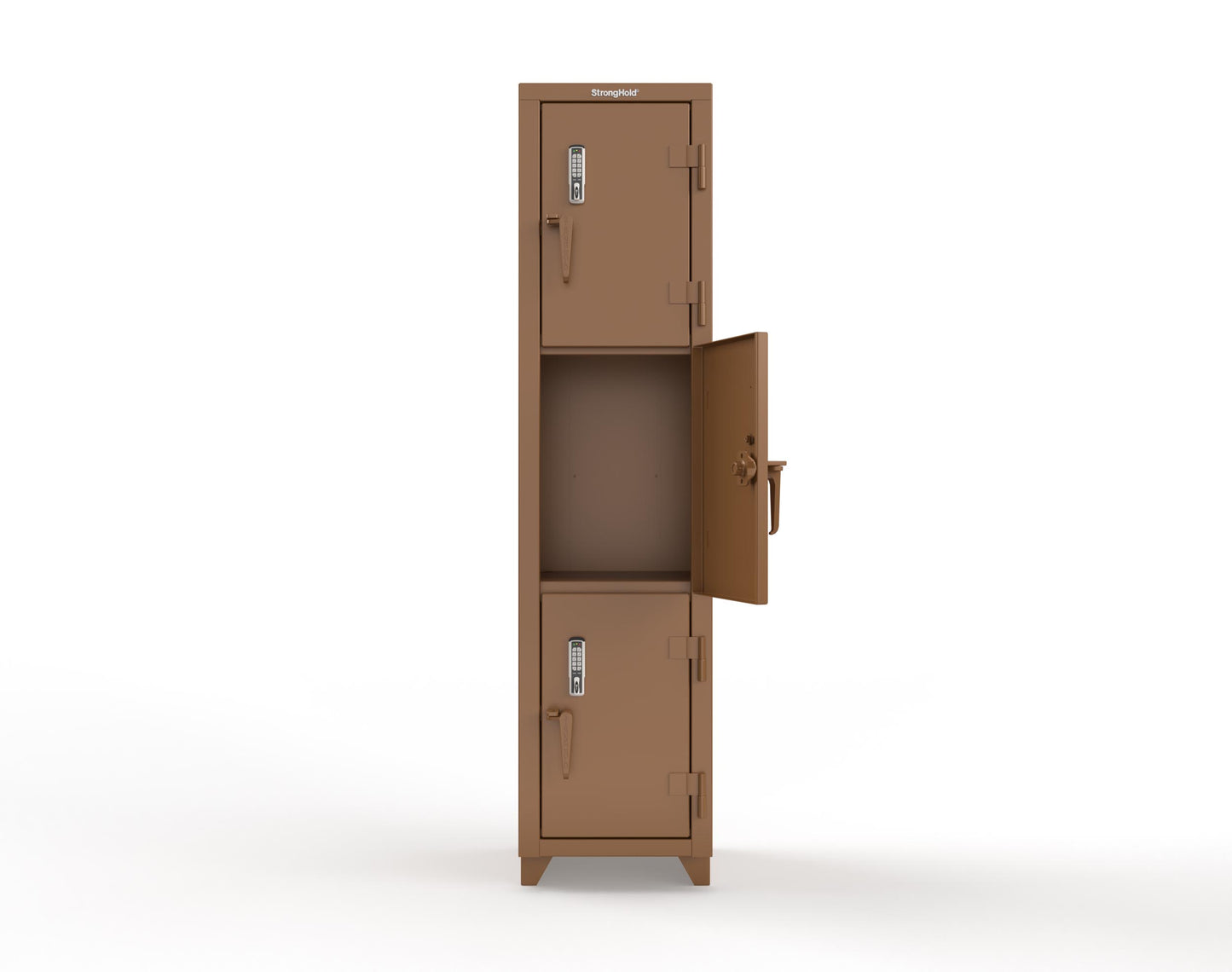 Extra Heavy Duty 14 GA Triple-Tier Locker with Keyless Entry Lock, 3 Compartments – 18 in. W x 18 in. D x 75 in. H - 1.66-3D-18-3T-EK-L-8008
