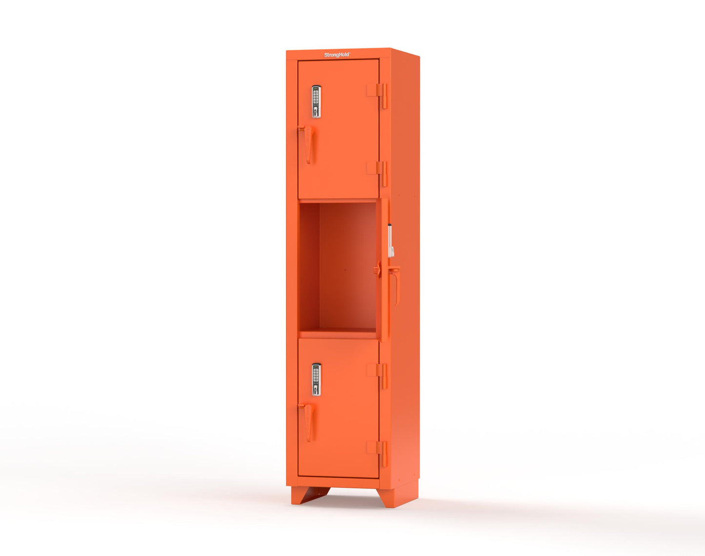 Extra Heavy Duty 14 GA Triple-Tier Locker with Keyless Entry Lock, 3 Compartments – 18 in. W x 18 in. D x 75 in. H - 1.66-3D-18-3T-EK-L-2009