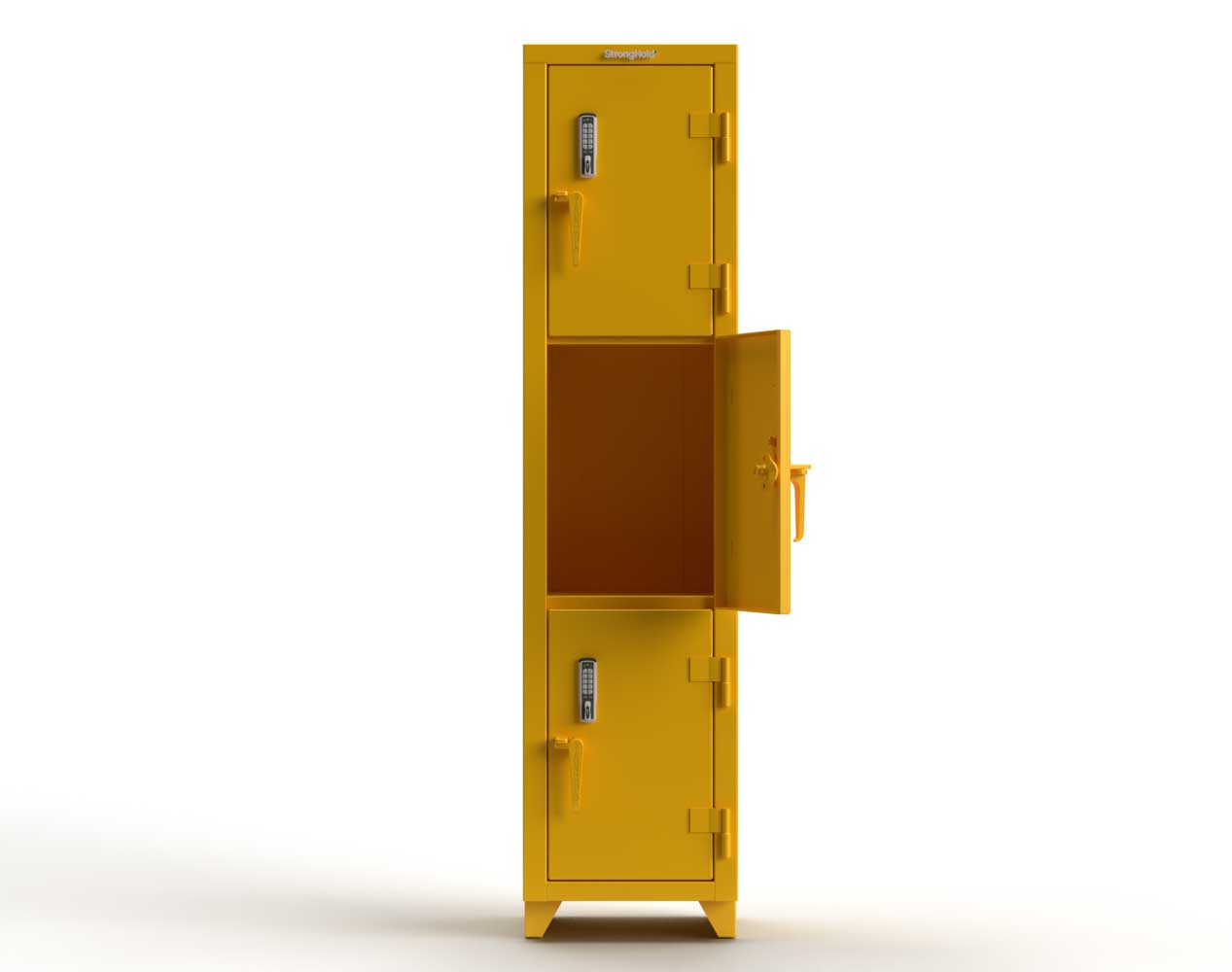 Extra Heavy Duty 14 GA Triple-Tier Locker with Keyless Entry Lock, 3 Compartments – 18 in. W x 18 in. D x 75 in. H
