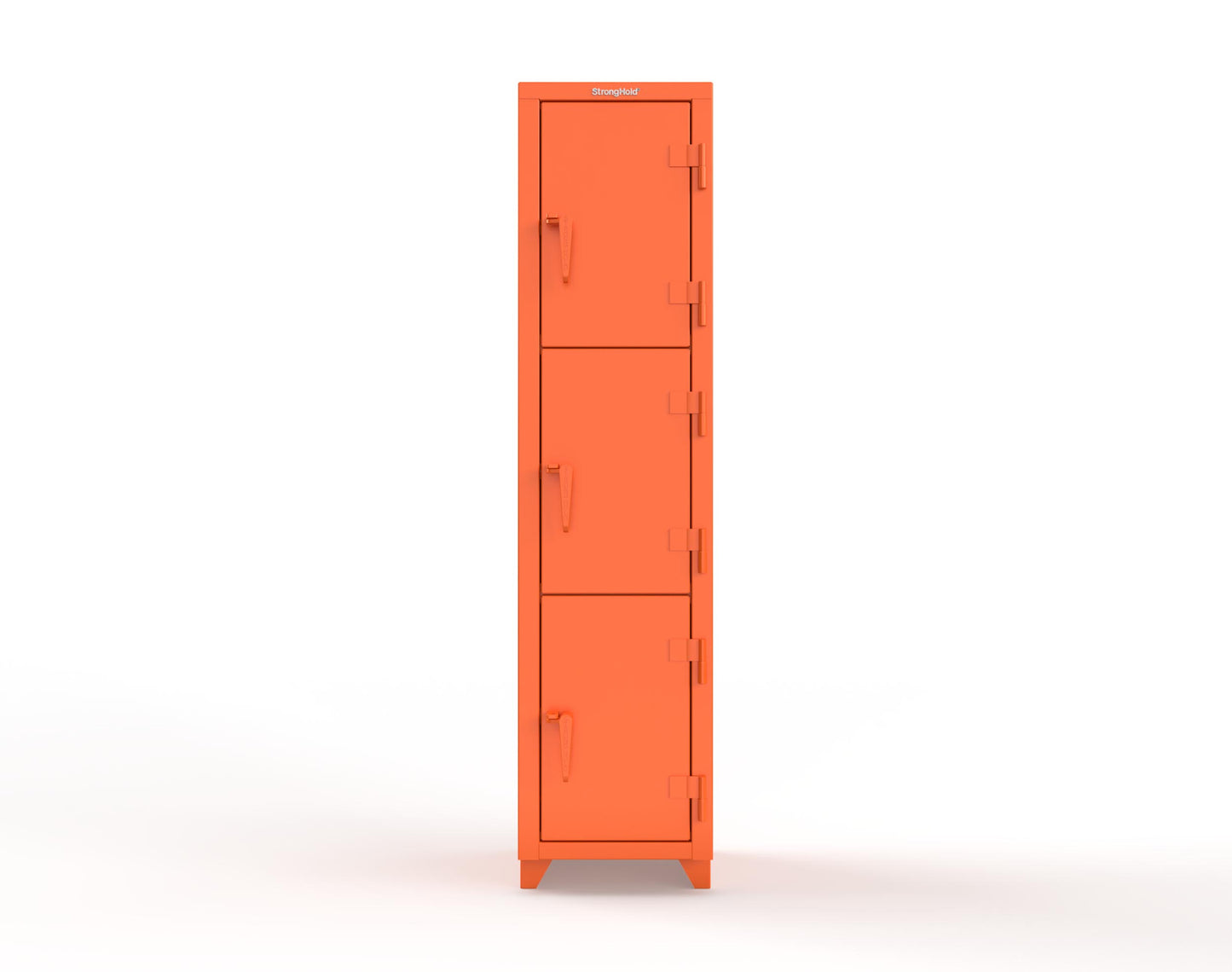 Extra Heavy Duty 14 GA Triple-Tier Locker, 3 Compartments - 18 in. W x 18 in. D x 75 in. H - 1.66-3D-18-3T-L-2009