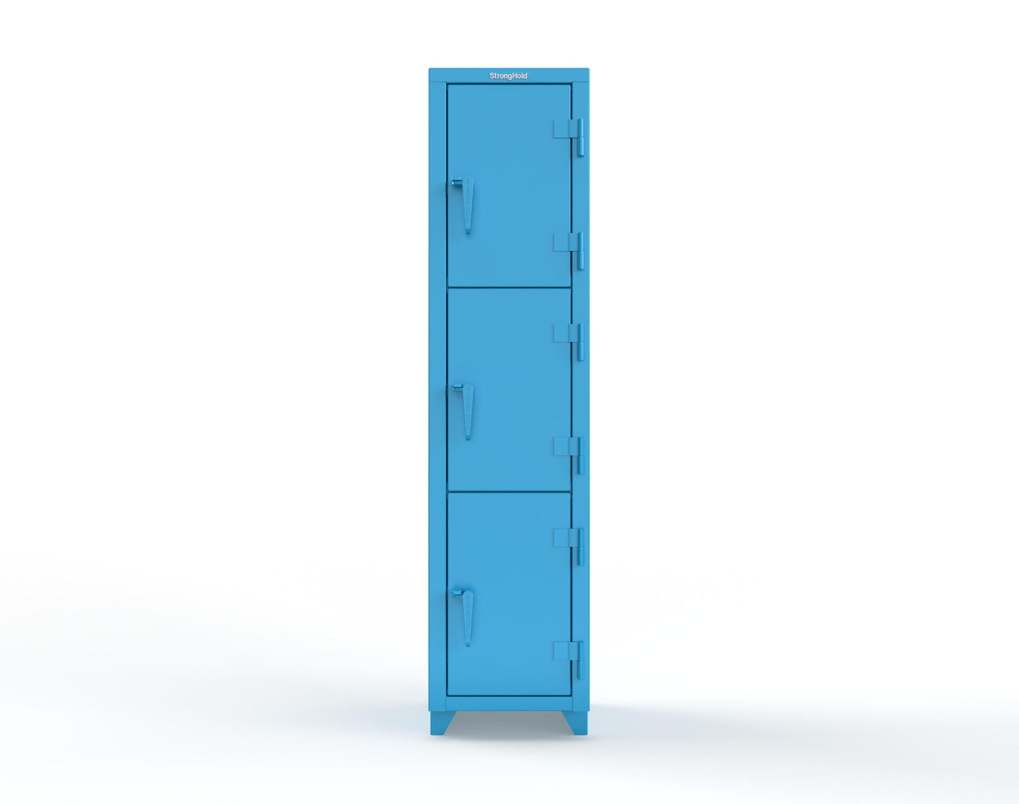 Extra Heavy Duty 14 GA Triple-Tier Locker, 3 Compartments - 18 in. W x 18 in. D x 75 in. H - 1.66-3D-18-3T-L-5012