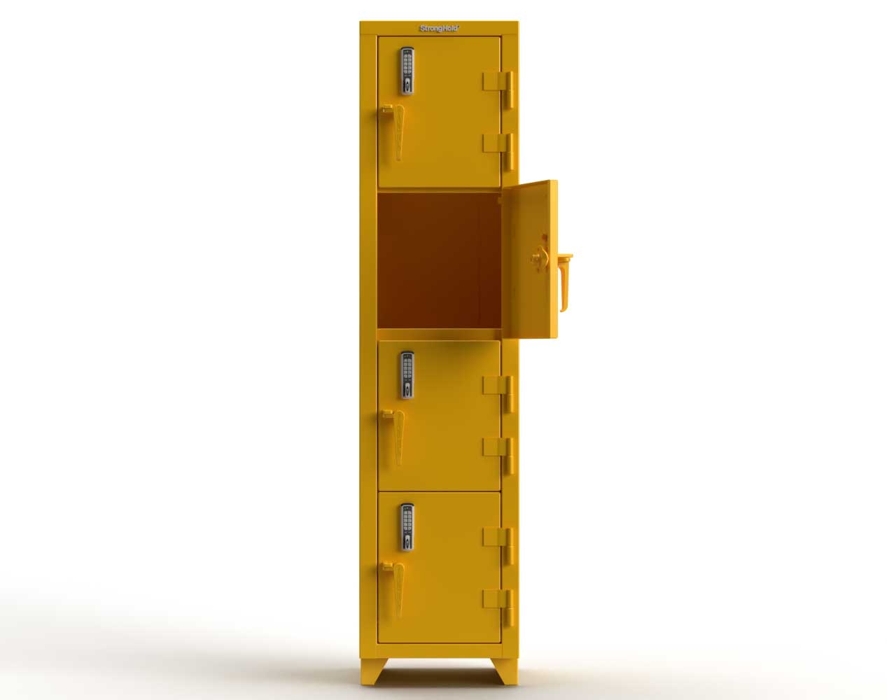 Extra Heavy Duty 14 GA 4-Tier Locker with Keyless Entry Lock, 4 Compartments - 18 in. W x 18 in. D x 75 in. H