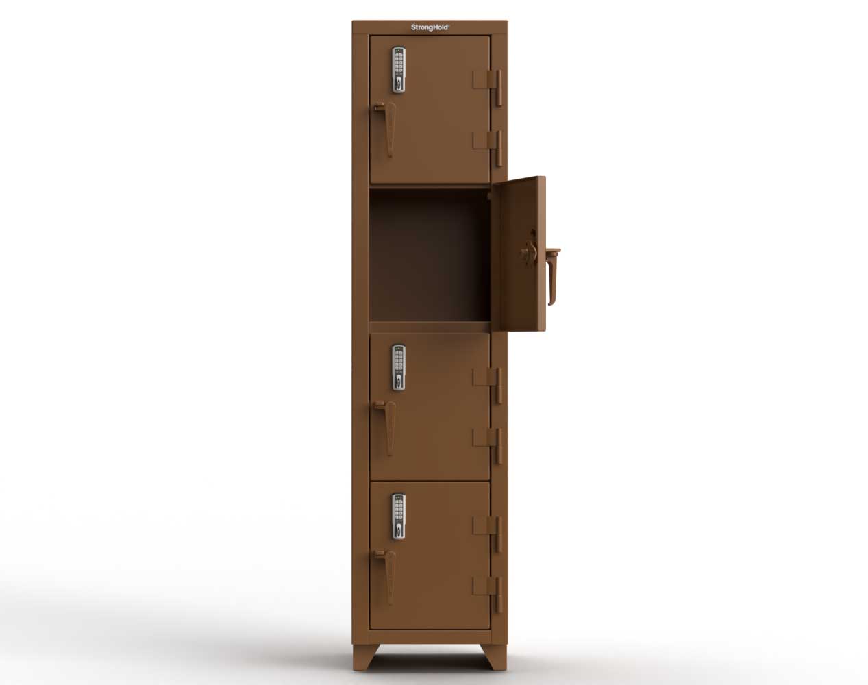 Extra Heavy Duty 14 GA 4-Tier Locker with Keyless Entry Lock, 4 Compartments - 18 in. W x 18 in. D x 75 in. H