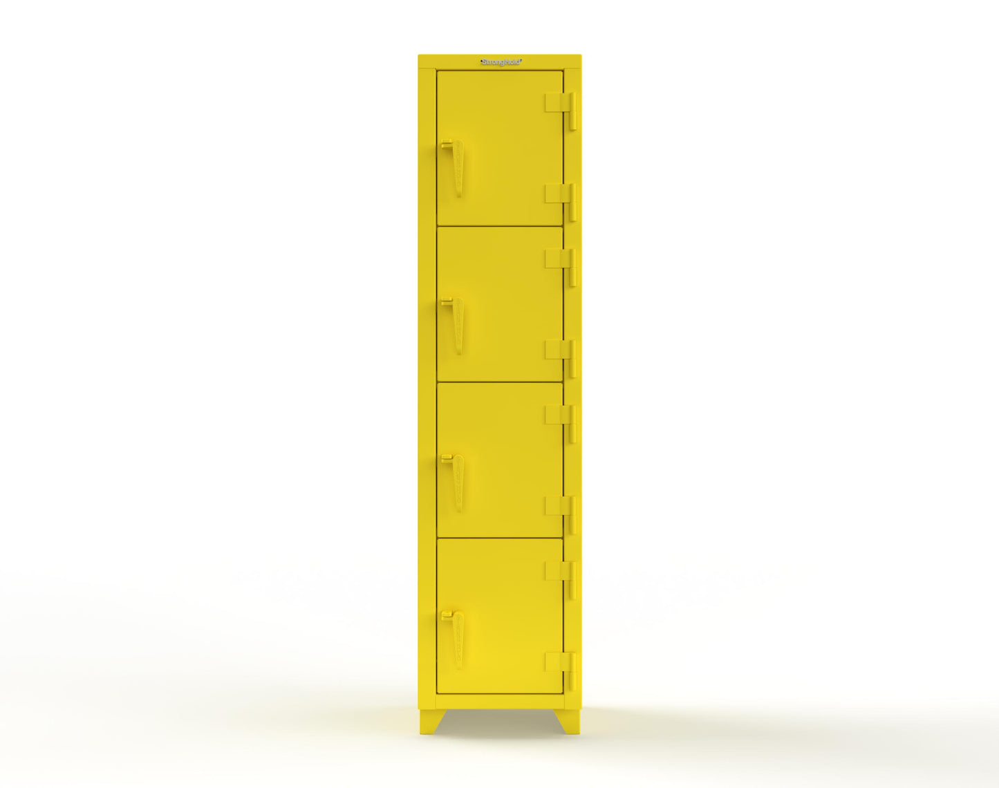 Extra Heavy Duty 14 GA 4-Tier Locker, 4 Compartments - 18 in. W x 18 in. D x 75 in. H - 1.66-4D-18-4T-L-1021