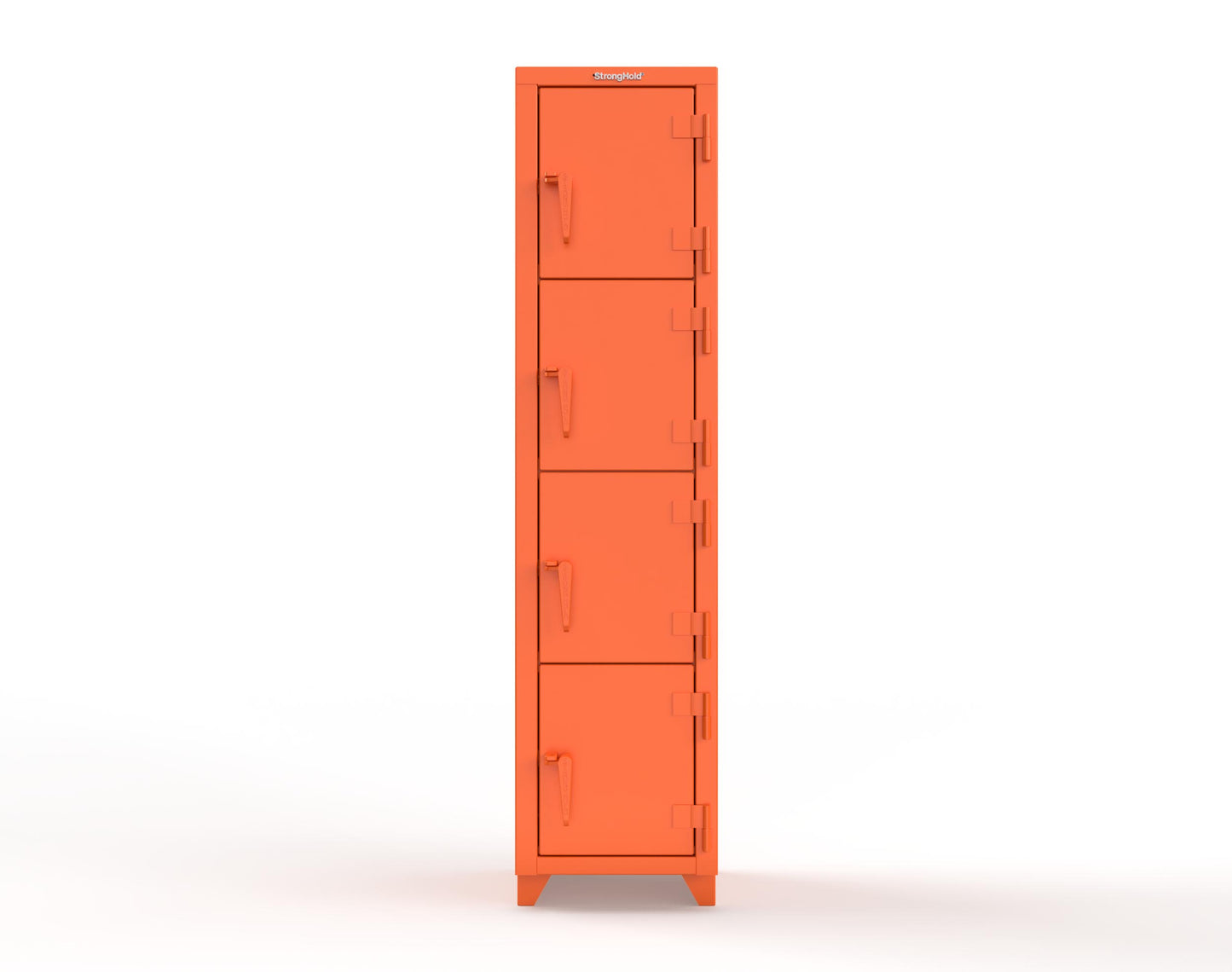 Extra Heavy Duty 14 GA 4-Tier Locker, 4 Compartments - 18 in. W x 18 in. D x 75 in. H - 1.66-4D-18-4T-L-2009