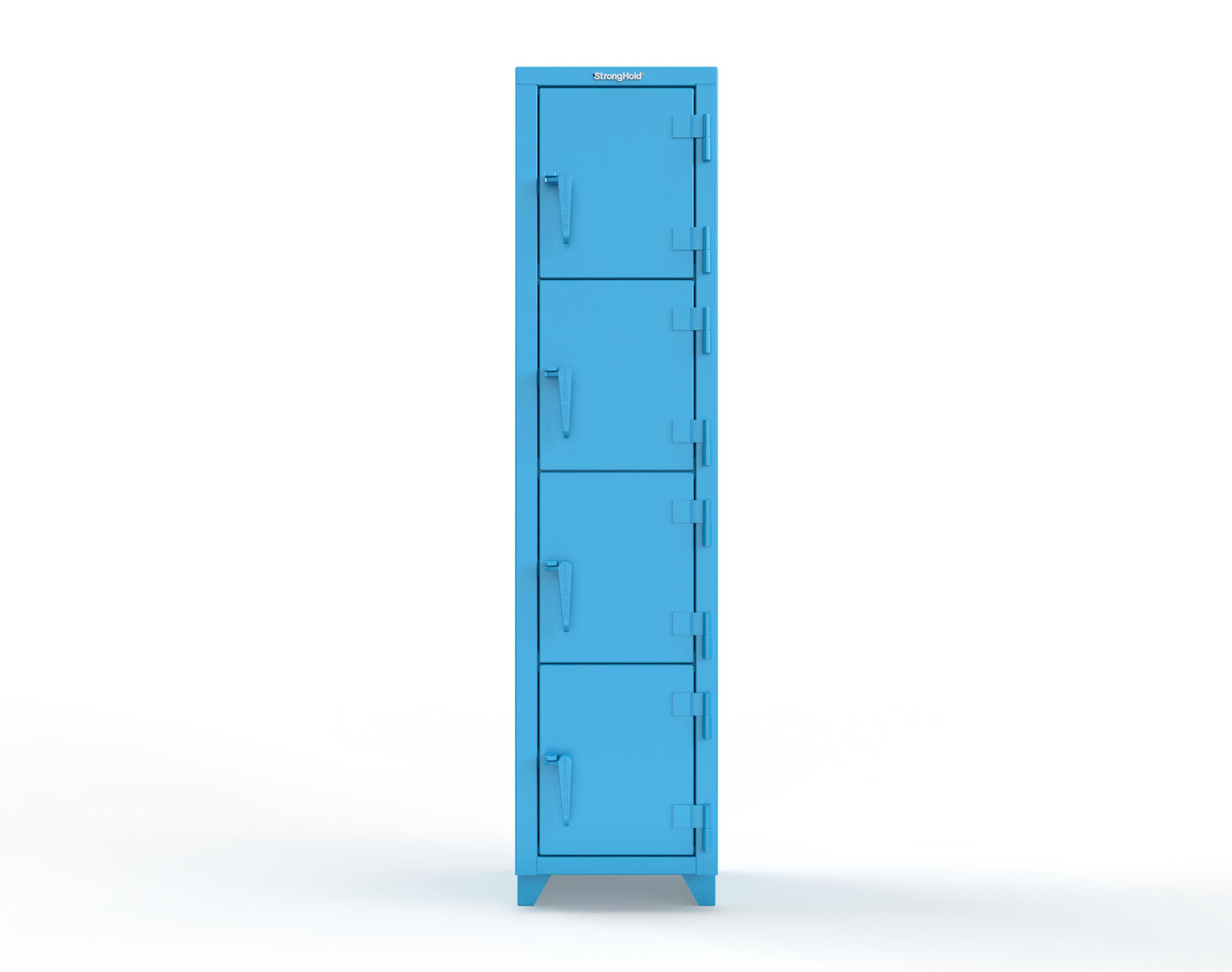 Extra Heavy Duty 14 GA 4-Tier Locker, 4 Compartments - 18 in. W x 18 in. D x 75 in. H - 1.66-4D-18-4T-L-5012