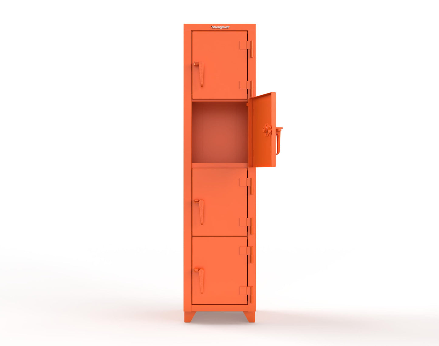 Extra Heavy Duty 14 GA 4-Tier Locker, 4 Compartments - 18 in. W x 18 in. D x 75 in. H - 1.66-4D-18-4T-L-2009