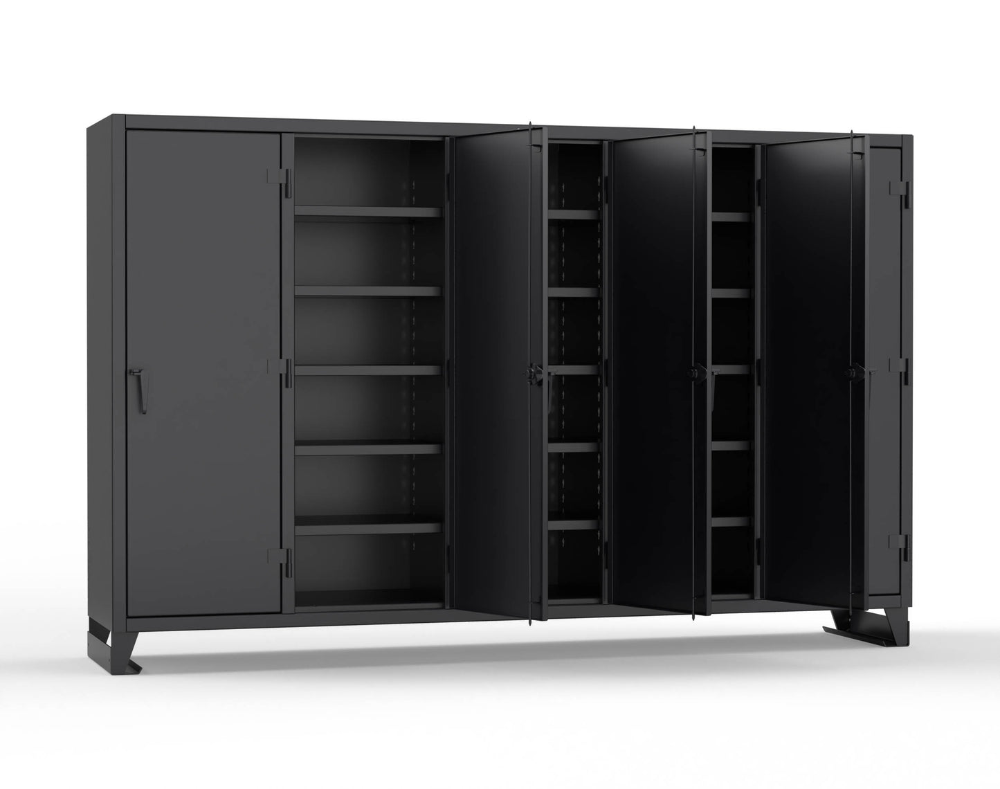 Extreme Duty 12 GA Multi-Shift Cabinet with 25 Shelves - 122 In. W x 24 In. D x 78 In. H - 106-MS-2425-9005