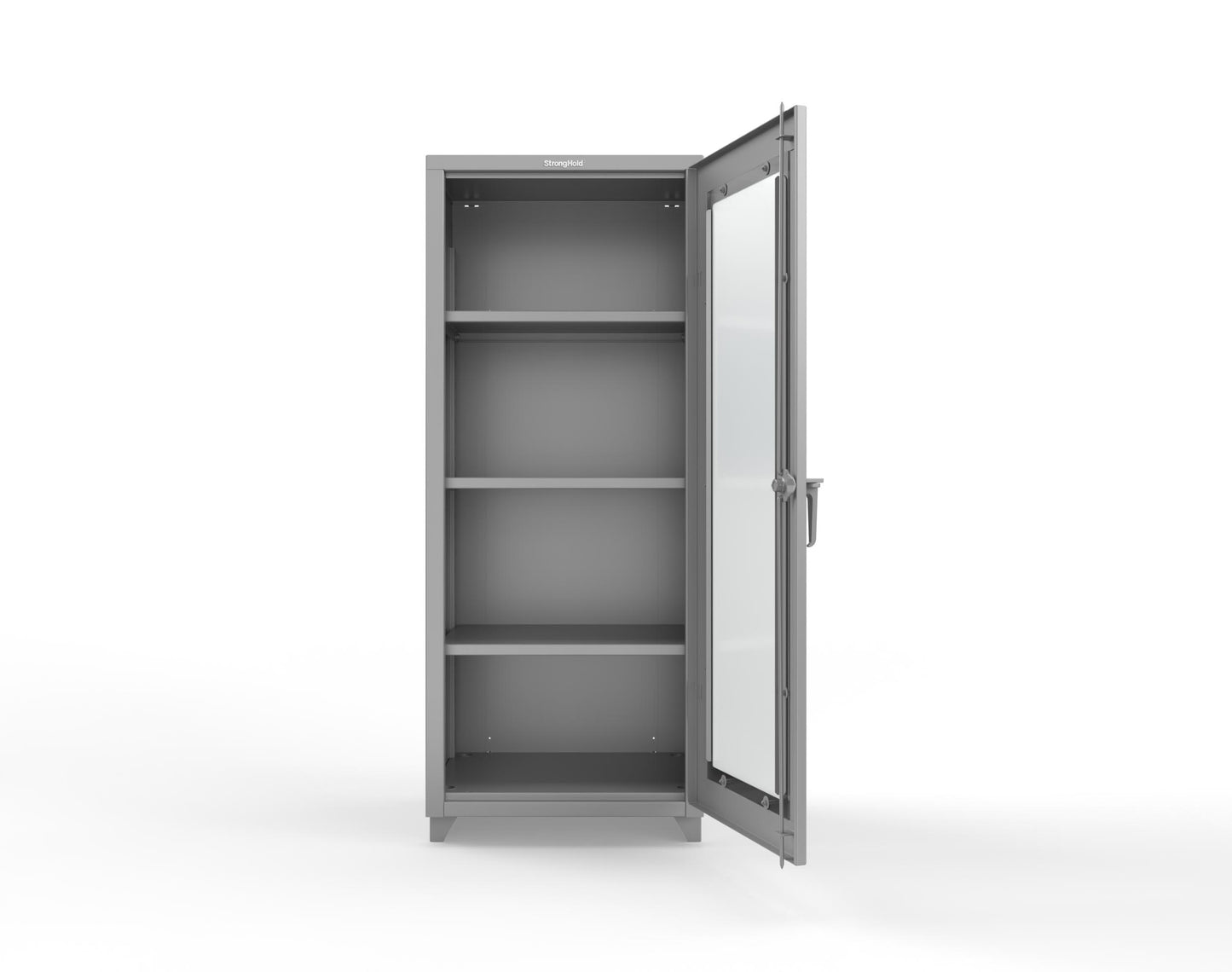 Extra Heavy Duty 14 GA Clearview Cabinet, Single Door - 30 In. W x 24 In. D x 75 In. H - 2.66-1LD-243-L-7037