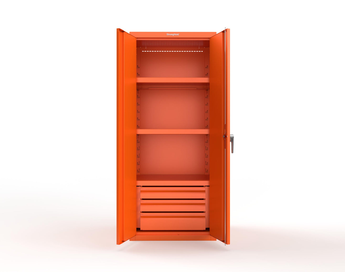 Heavy Duty 18 GA Cabinet with 3 Drawers and 3 Shelves - 30 in. W x 24 in. D x 72 in. H - 2.66-243-3DB-P-2009