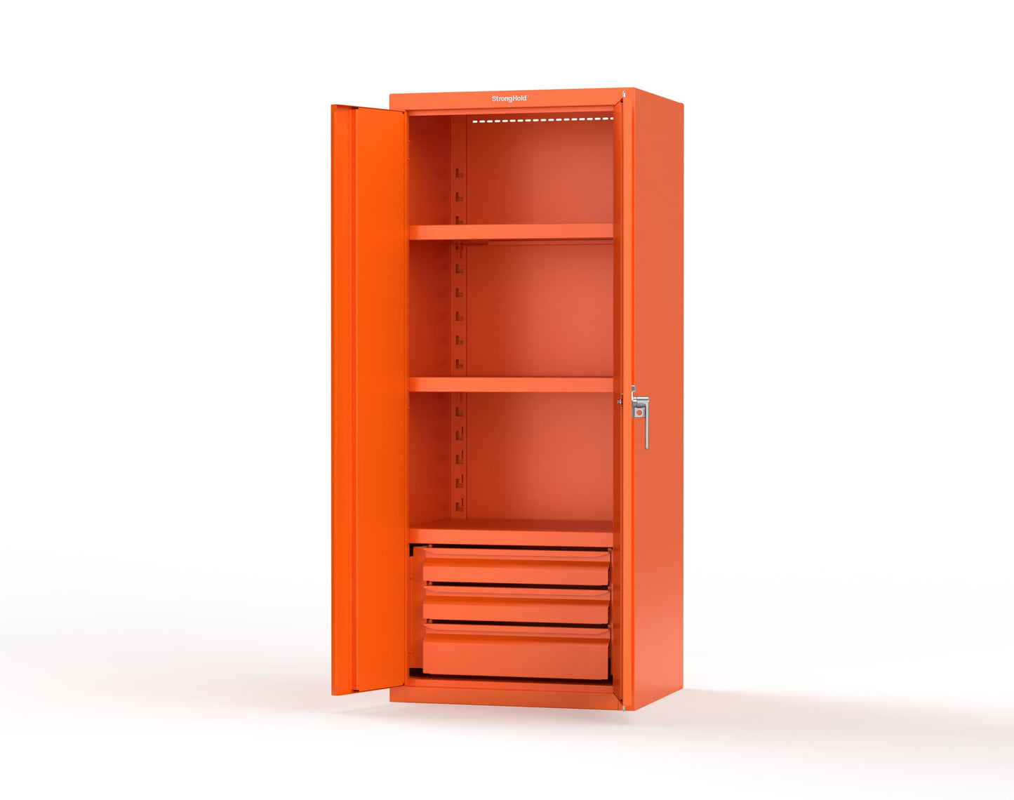 Heavy Duty 18 GA Cabinet with 3 Drawers and 3 Shelves - 30 in. W x 24 in. D x 72 in. H - 2.66-243-3DB-P-2009