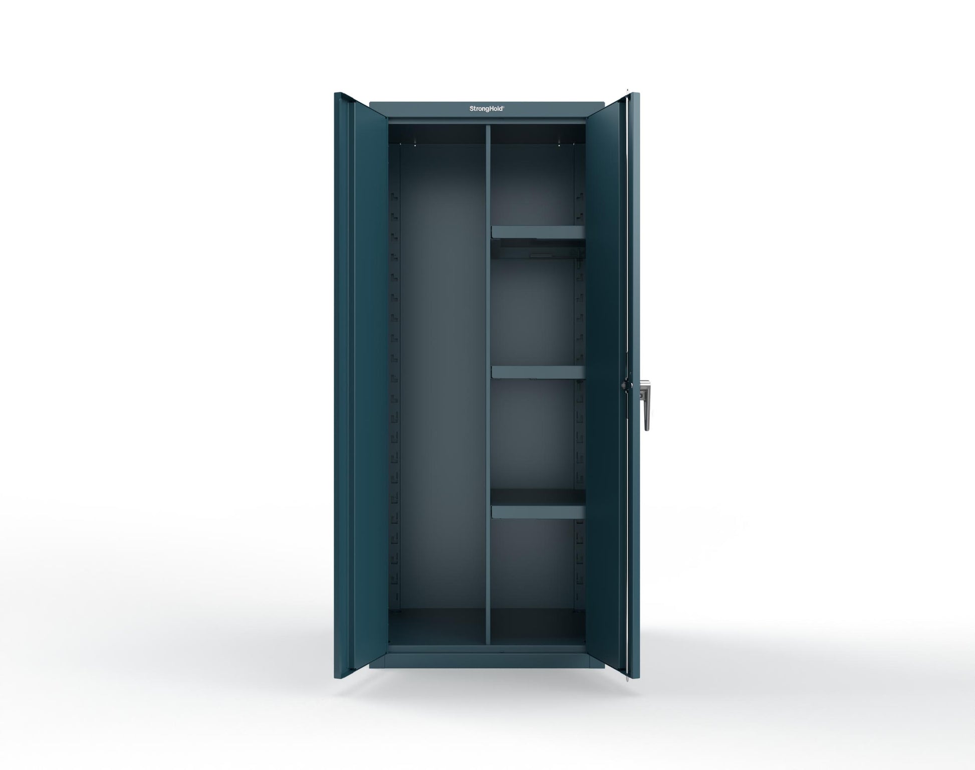 Heavy Duty 18 GA Janitorial Cabinet with 3 Half Shelves - 30 in. W x 24 in. D x 72 in. H - 2.66-BC-243-P-5001