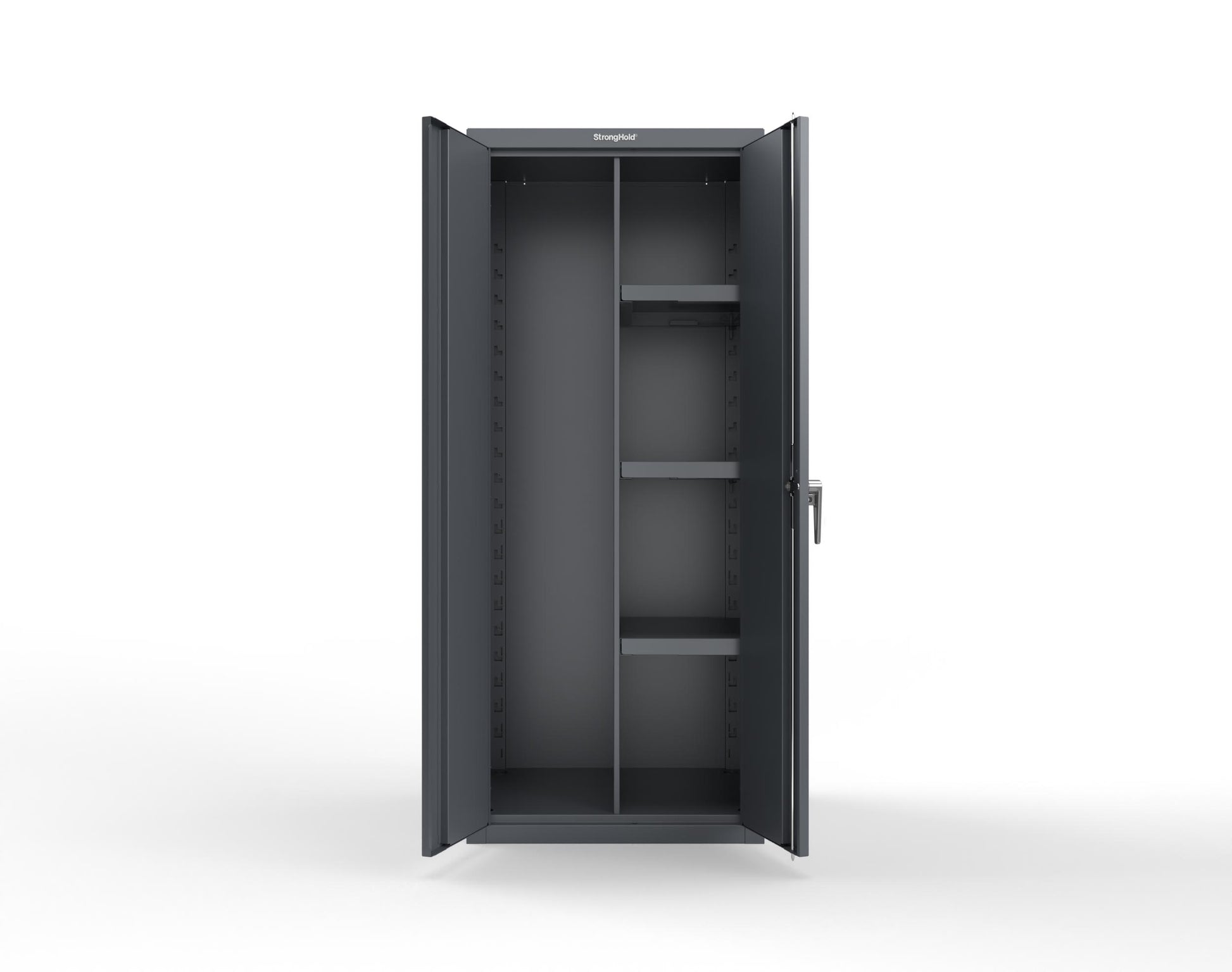 Heavy Duty 18 GA Janitorial Cabinet with 3 Half Shelves - 30 in. W x 24 in. D x 72 in. H - 2.66-BC-243-P-7024