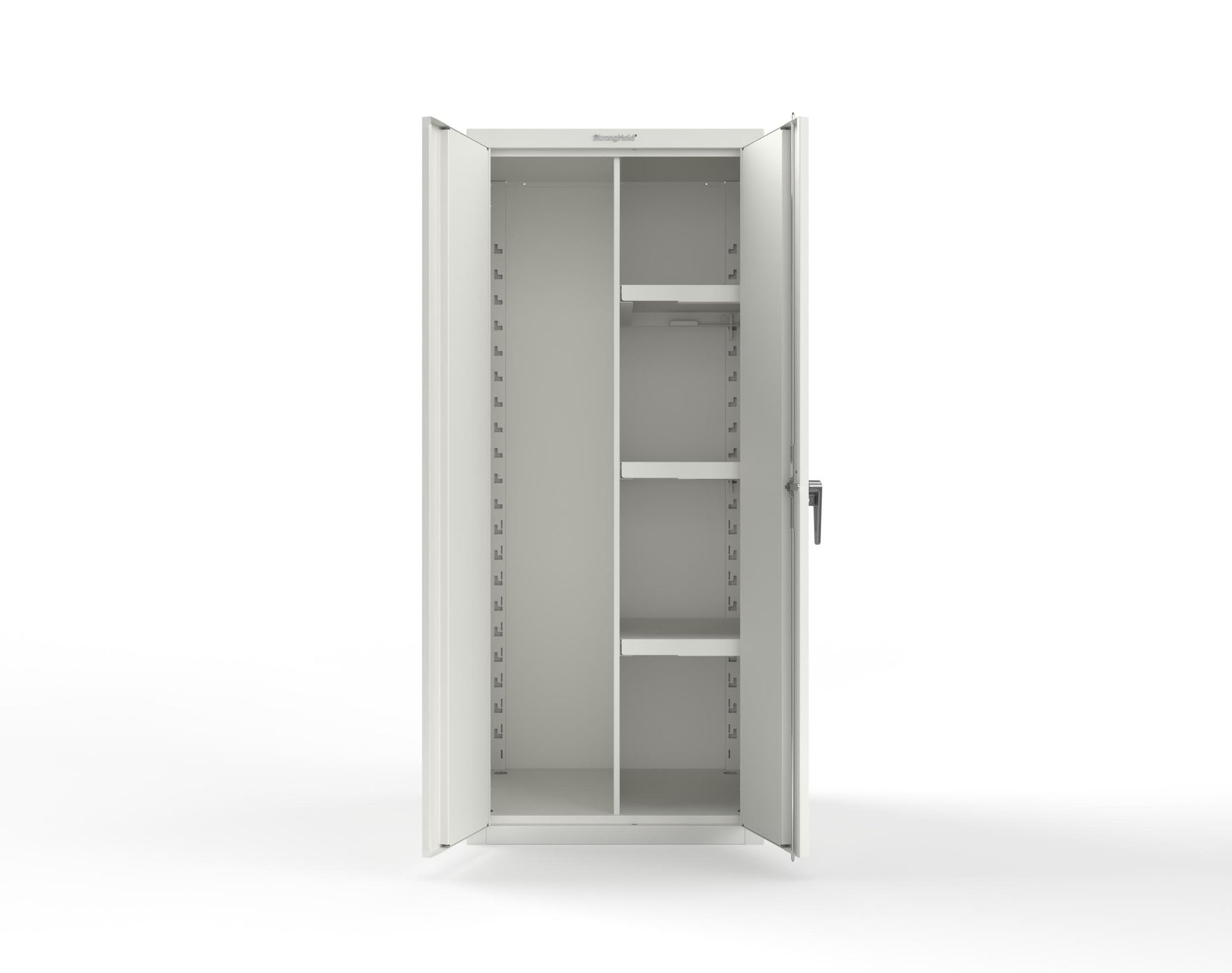 Heavy Duty 18 GA Janitorial Cabinet with 3 Half Shelves - 30 in. W x 24 in. D x 72 in. H - 2.66-BC-243-P-9003