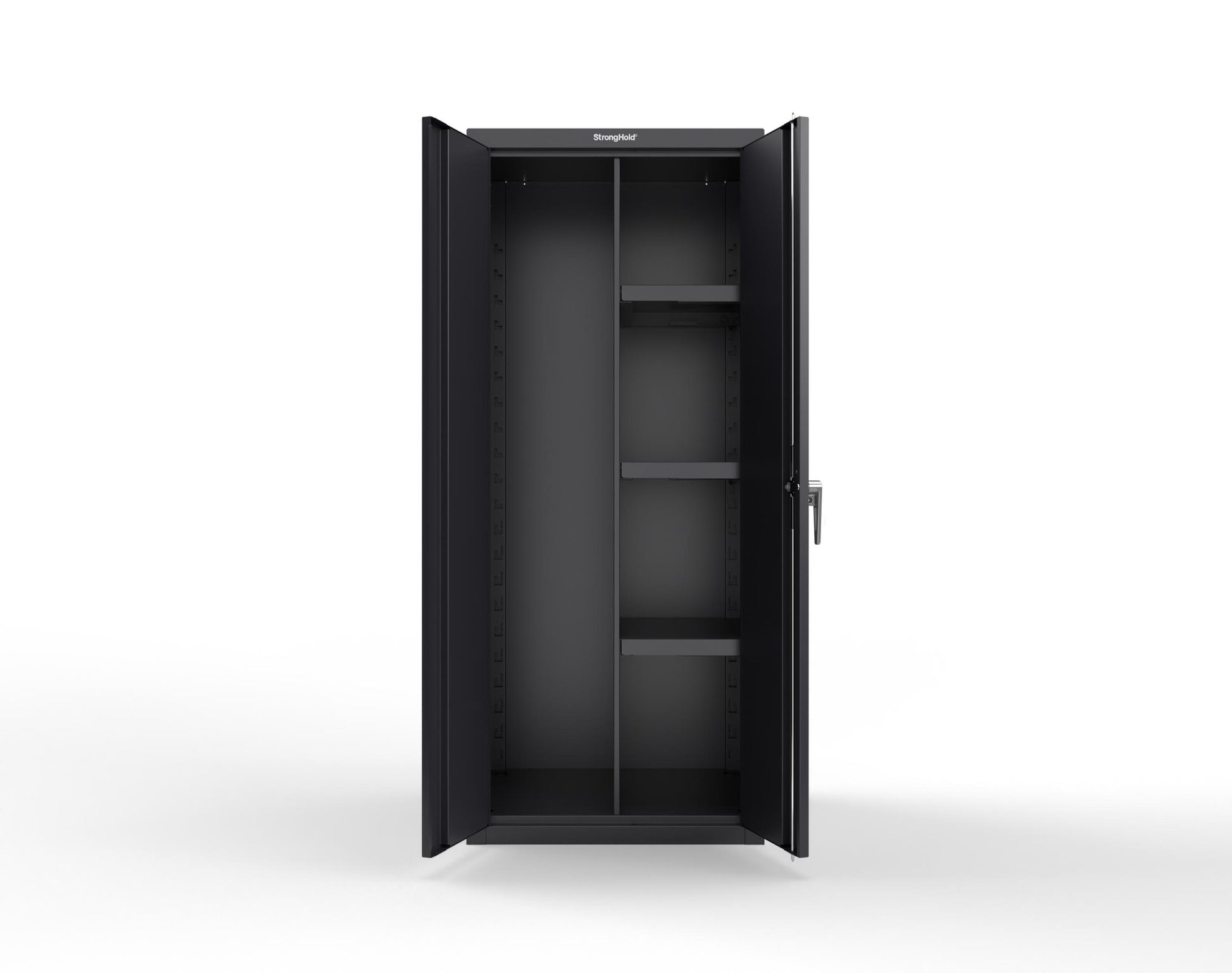 Heavy Duty 18 GA Janitorial Cabinet with 3 Half Shelves - 30 in. W x 24 in. D x 72 in. H - 2.66-BC-243-P-9005