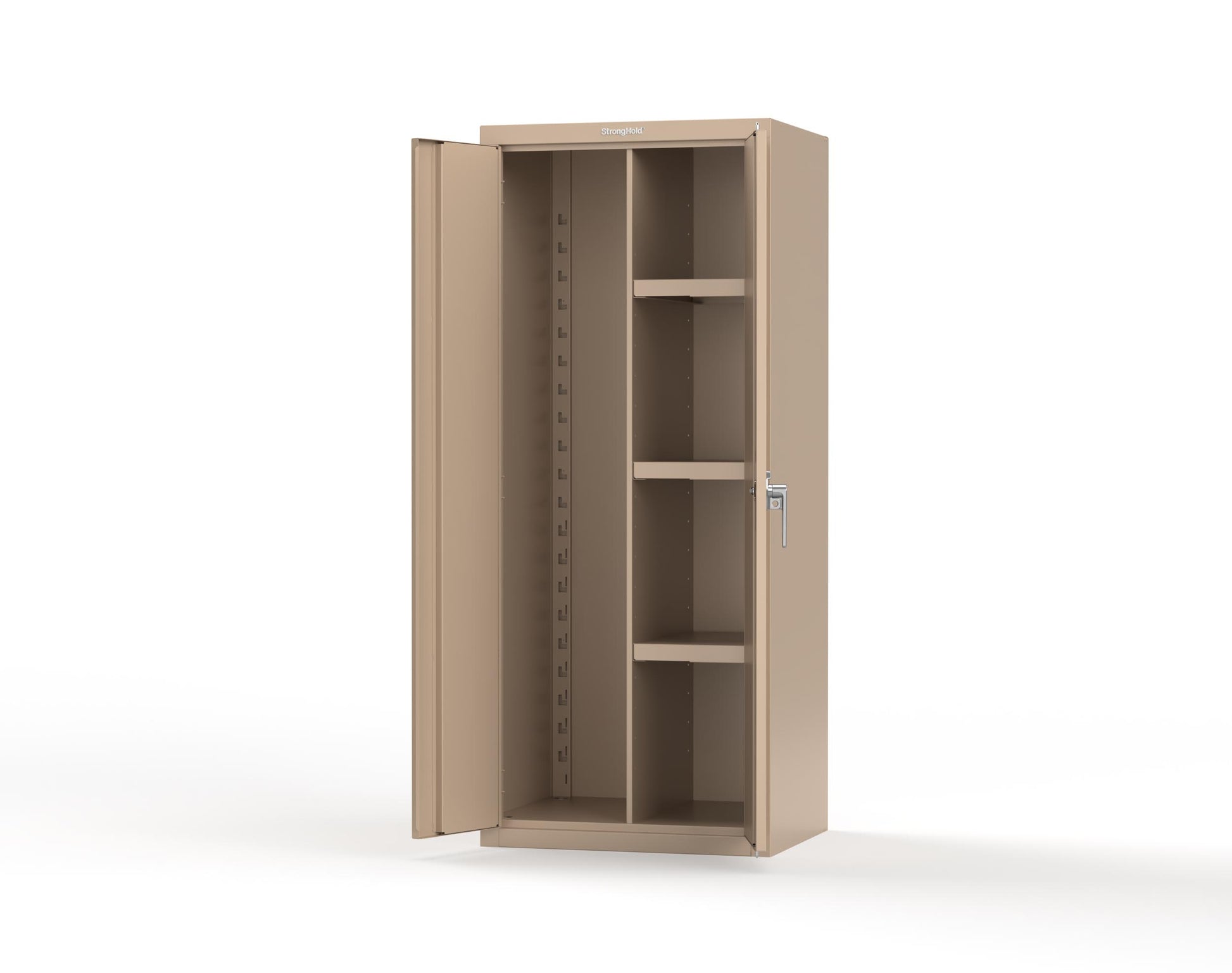 Heavy Duty 18 GA Janitorial Cabinet with 3 Half Shelves - 30 in. W x 24 in. D x 72 in. H - 2.66-BC-243-P-1019