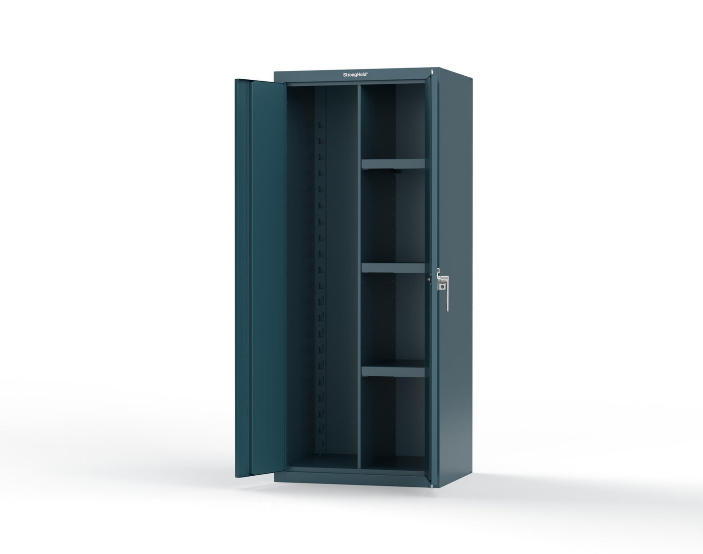 Heavy Duty 18 GA Janitorial Cabinet with 3 Half Shelves - 30 in. W x 24 in. D x 72 in. H - 2.66-BC-243-P-5001