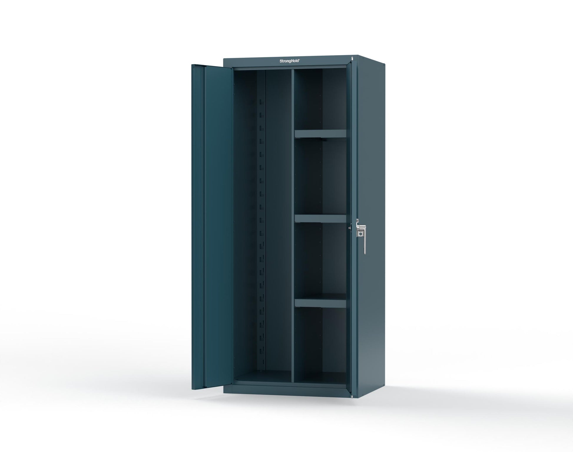 Heavy Duty 18 GA Janitorial Cabinet with 3 Half Shelves - 30 in. W x 24 in. D x 72 in. H - 2.66-BC-243-P-5001