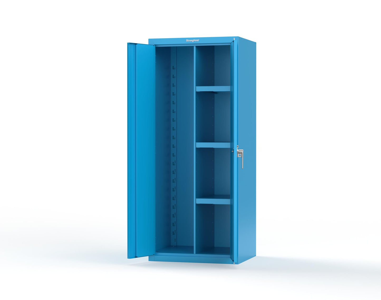 Heavy Duty 18 GA Janitorial Cabinet with 3 Half Shelves - 30 in. W x 24 in. D x 72 in. H - 2.66-BC-243-P-5012