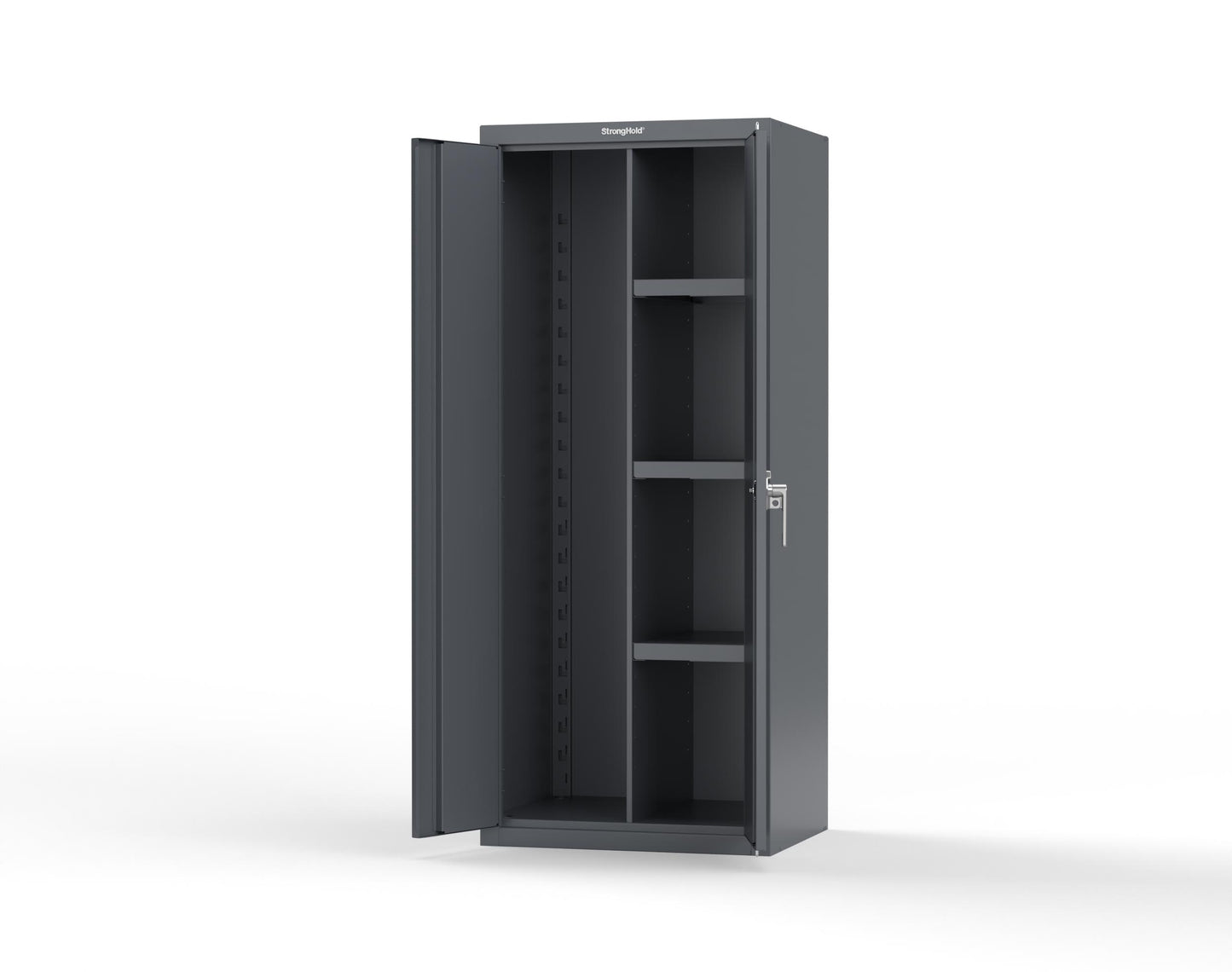 Heavy Duty 18 GA Janitorial Cabinet with 3 Half Shelves - 30 in. W x 24 in. D x 72 in. H - 2.66-BC-243-P-7024