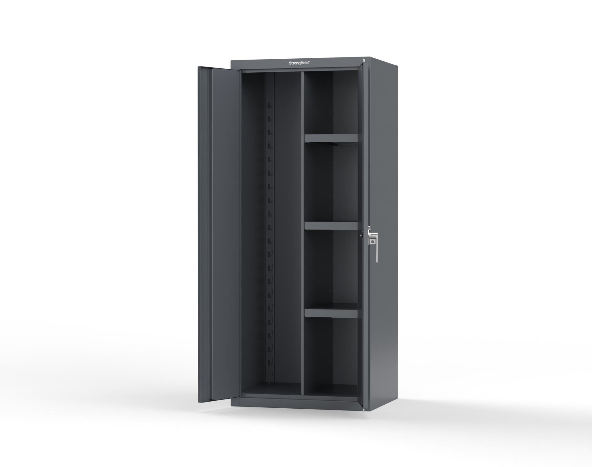 Heavy Duty 18 GA Janitorial Cabinet with 3 Half Shelves - 30 in. W x 24 in. D x 72 in. H - 2.66-BC-243-P-7024