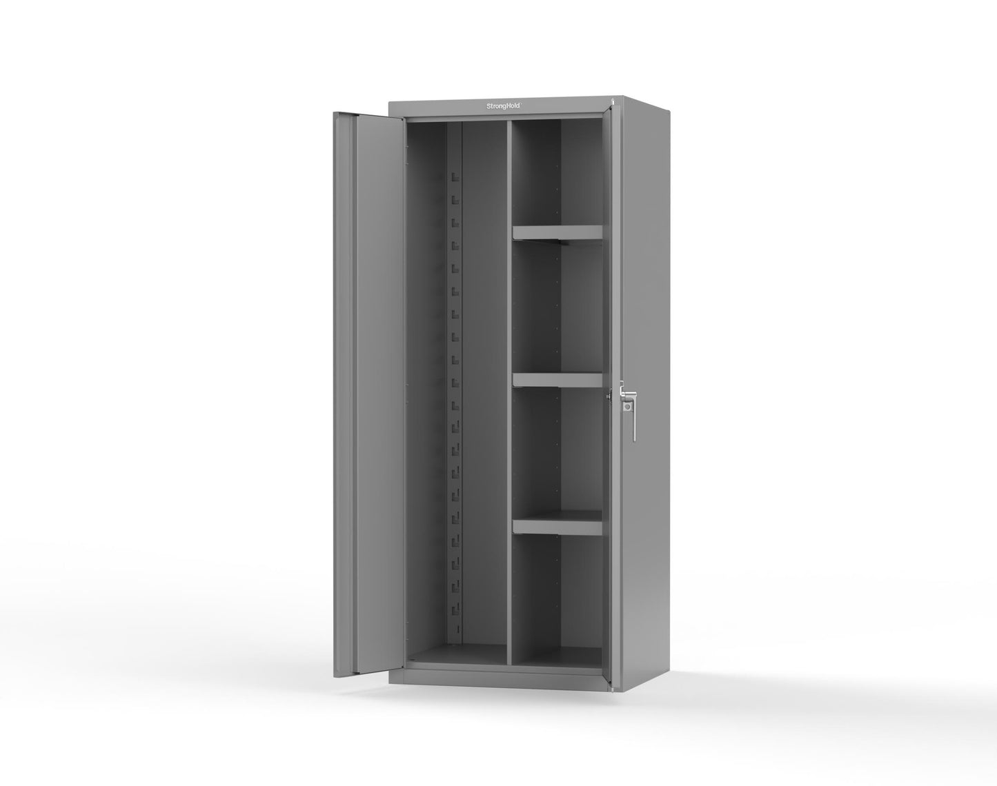 Heavy Duty 18 GA Janitorial Cabinet with 3 Half Shelves - 30 in. W x 24 in. D x 72 in. H - 2.66-BC-243-P-7037