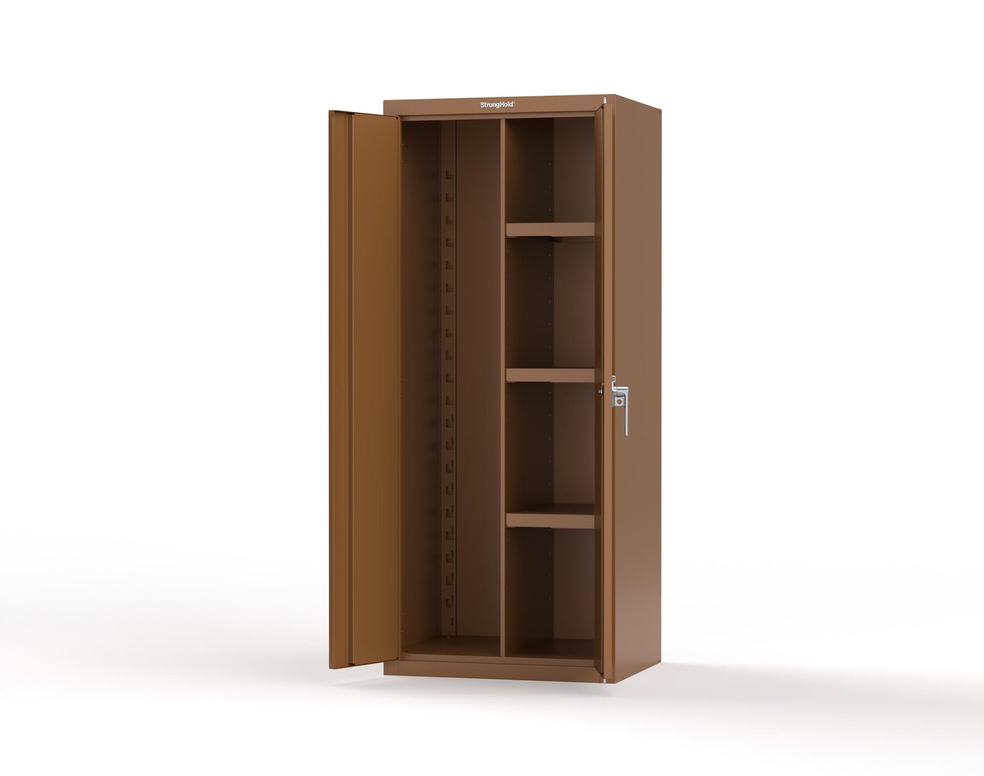 Heavy Duty 18 GA Janitorial Cabinet with 3 Half Shelves - 30 in. W x 24 in. D x 72 in. H - 2.66-BC-243-P-8008