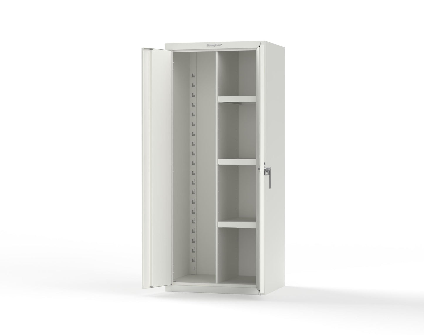 Heavy Duty 18 GA Janitorial Cabinet with 3 Half Shelves - 30 in. W x 24 in. D x 72 in. H - 2.66-BC-243-P-9003