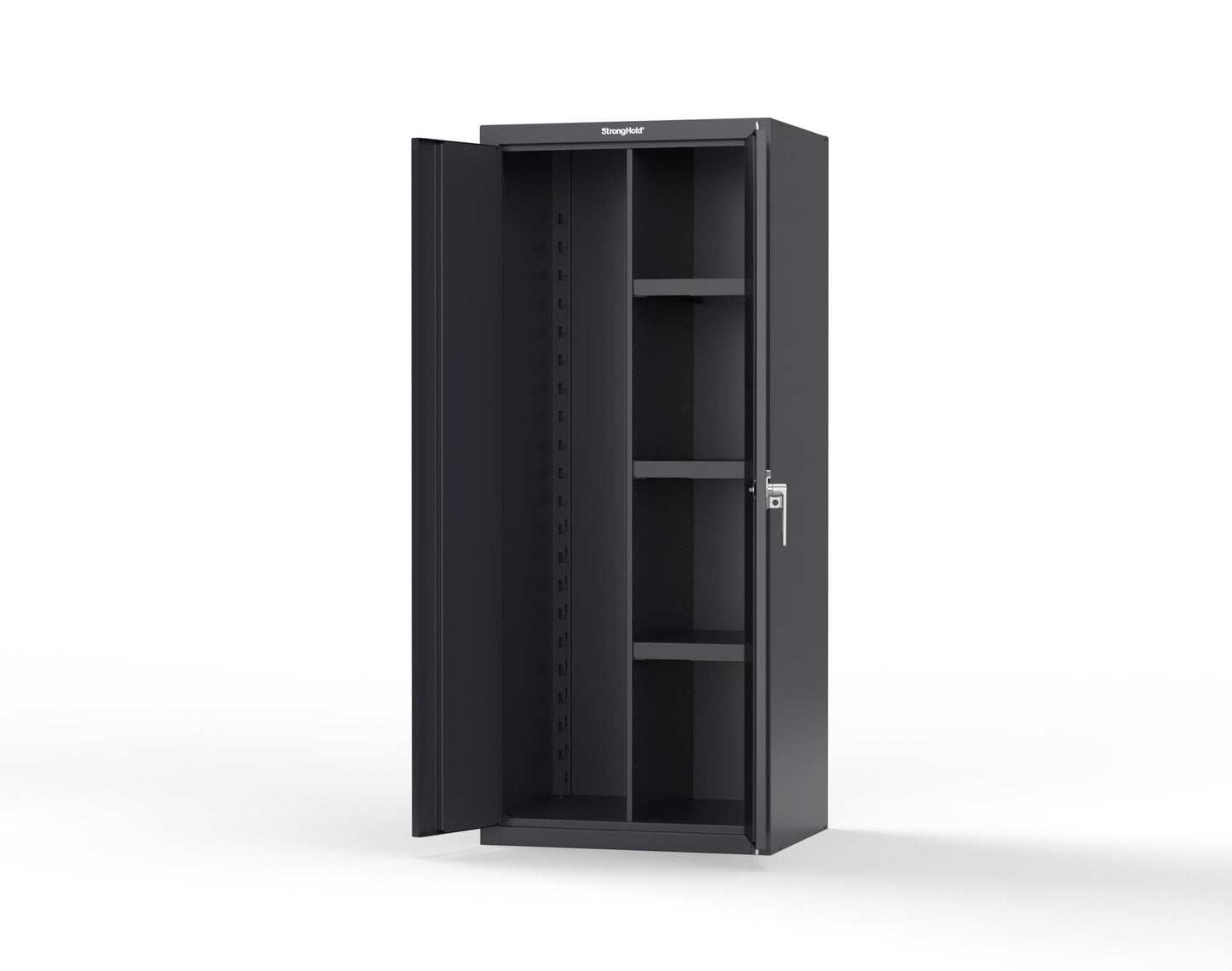 Heavy Duty 18 GA Janitorial Cabinet with 3 Half Shelves - 30 in. W x 24 in. D x 72 in. H - 2.66-BC-243-P-9005